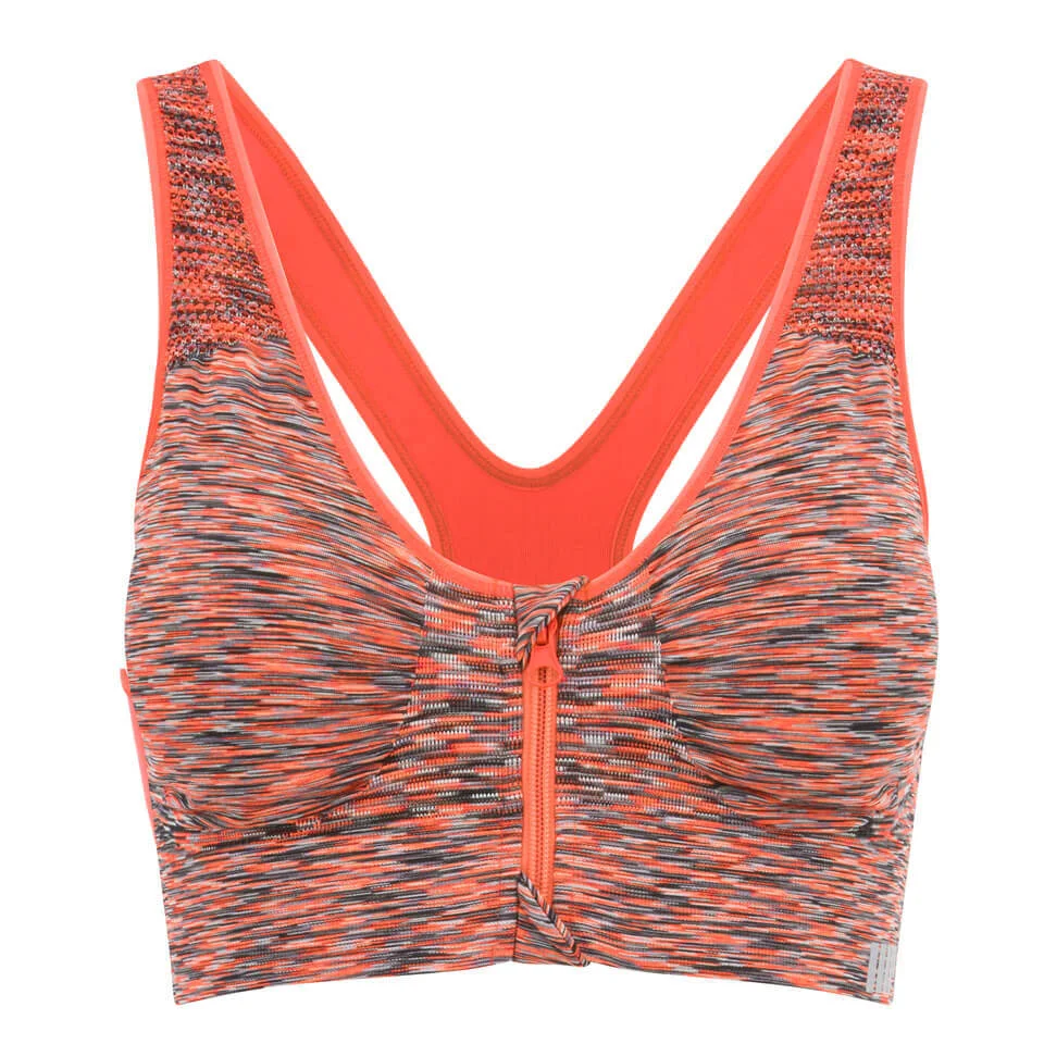 Myprotein Women's Medium Support Zip Front Sports Bra - Orange Marl vaizdas 1