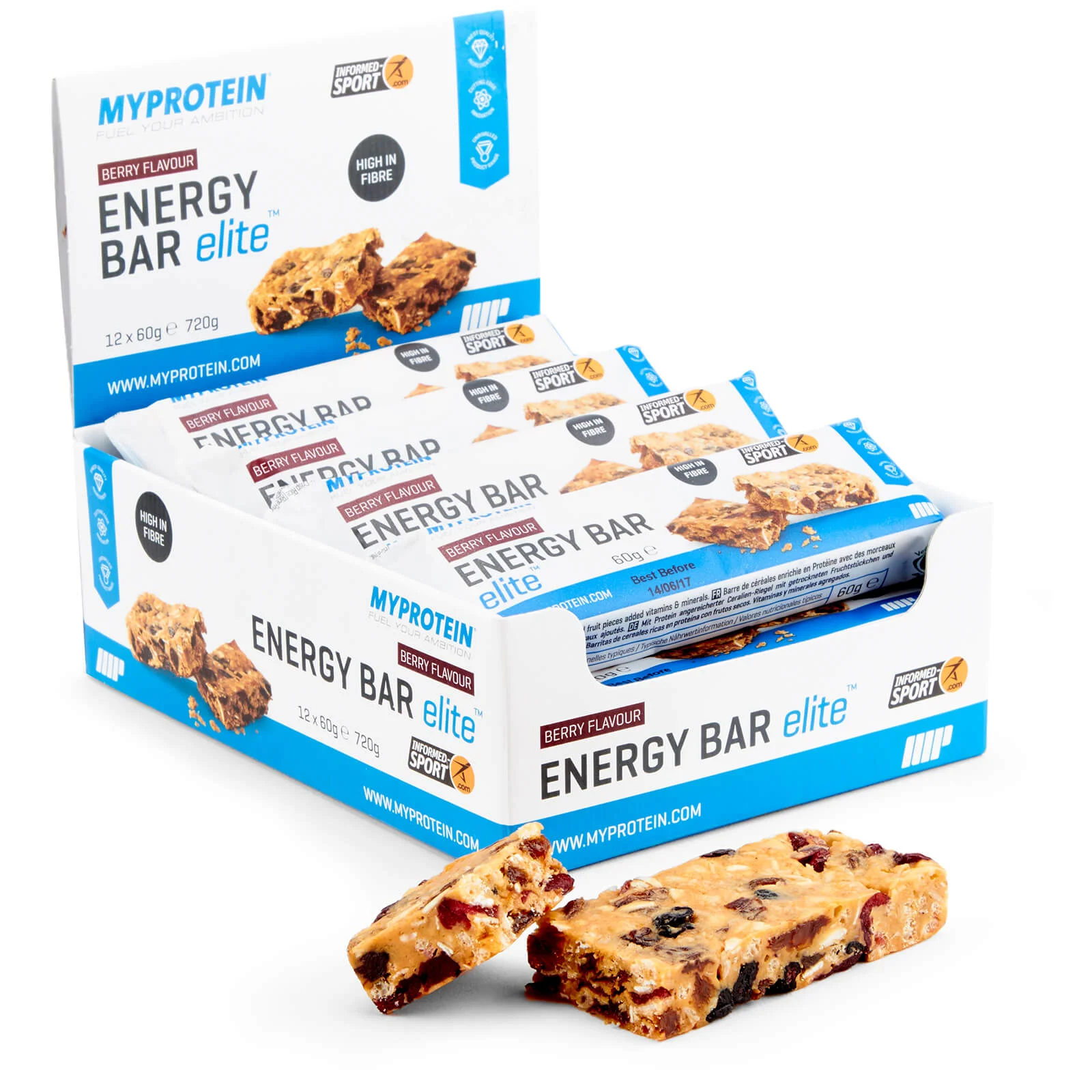 Angliavandenių batonėlis „Carb Fuel Bar Elite“ - 12 x 60g - Uogų vaizdas 1