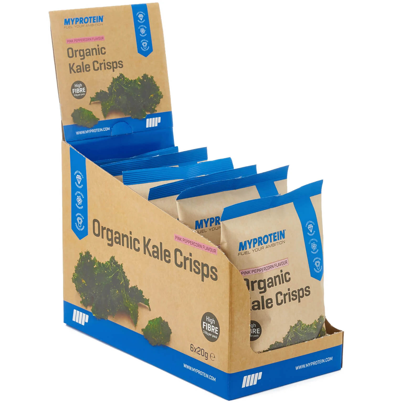 Lapinių kopūstų traškučiai „Kale Crisps“ - 6 x 25g - Pink Peppercorn vaizdas 1