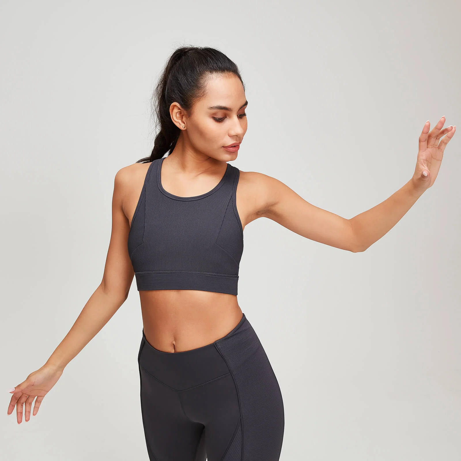 MP Women's Textured Training Sports Bra - Slate - XS vaizdas 1
