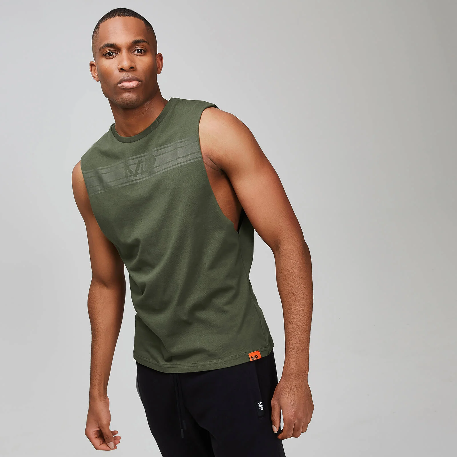 MP Men's Rest Day Drop Armhole Tank Top - Army Green - XS vaizdas 1