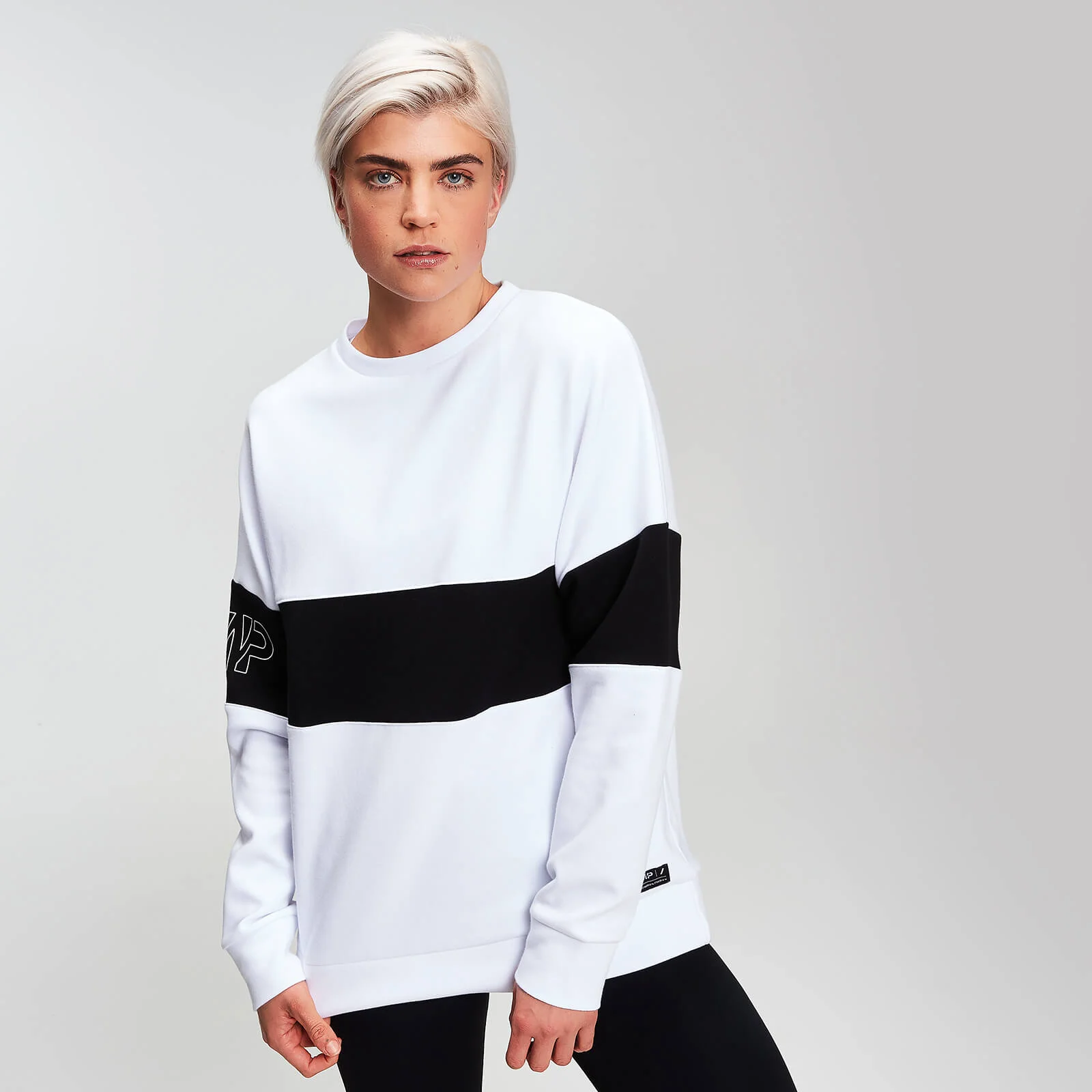 MP Women's Power Colour Block Sweatshirt - White - XS vaizdas 1