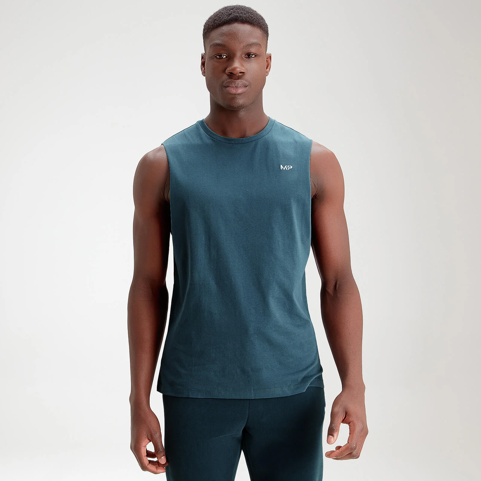 MP Men's Essentials Drop Armhole Tank - Deep Sea Blue - XXS vaizdas 1