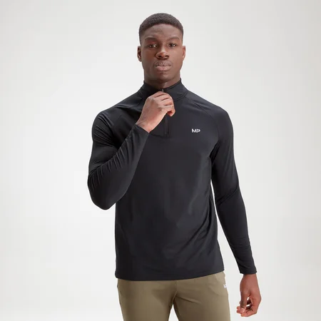 MP Vyriška Essentials 1/4 Zip striukė su užtrauktuku - Juoda