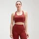 MP moteriška besiūlė sportinė „Shape Ultra“ liemenėlė kryžminiais dirželiais - Rusvai raudona