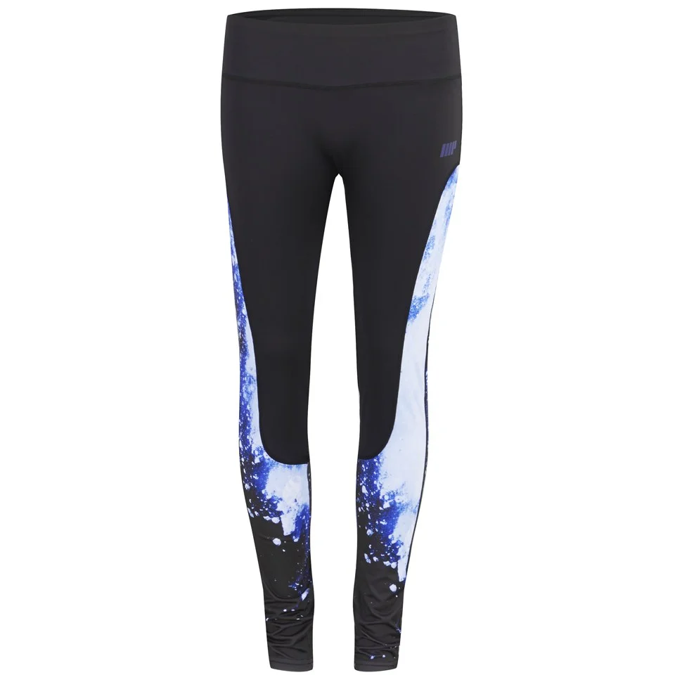 Myprotein Women’s High Waisted Printed Panel Leggings - Blue vaizdas 1