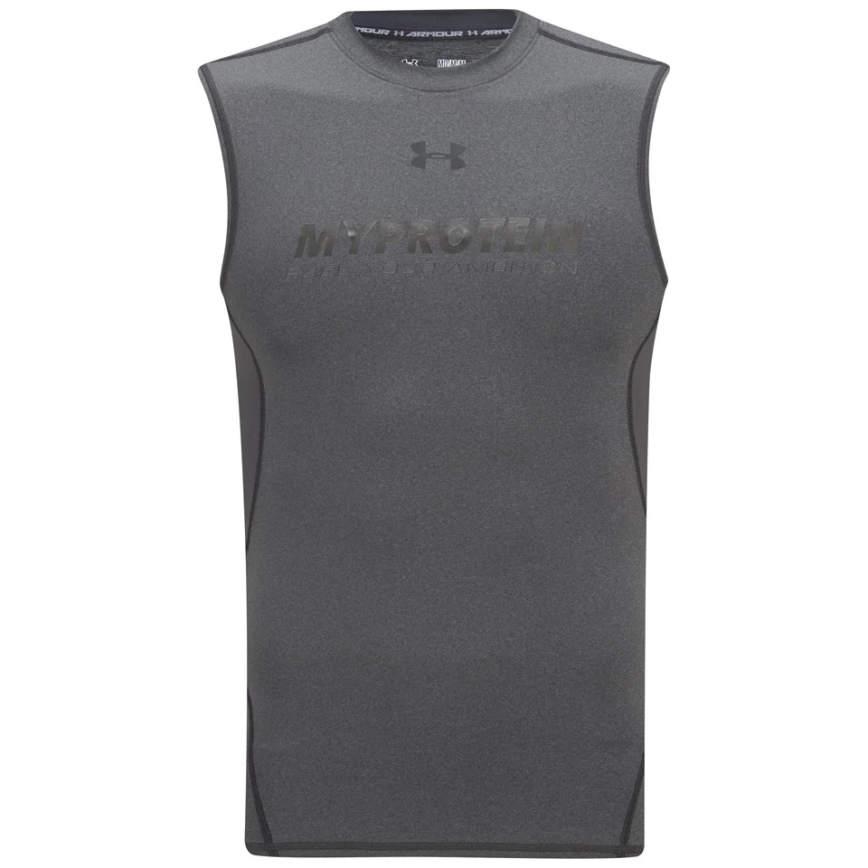 Under Armour Men's HeatGear Sleeveless Compression Shirt - Carbon Heather vaizdas 1
