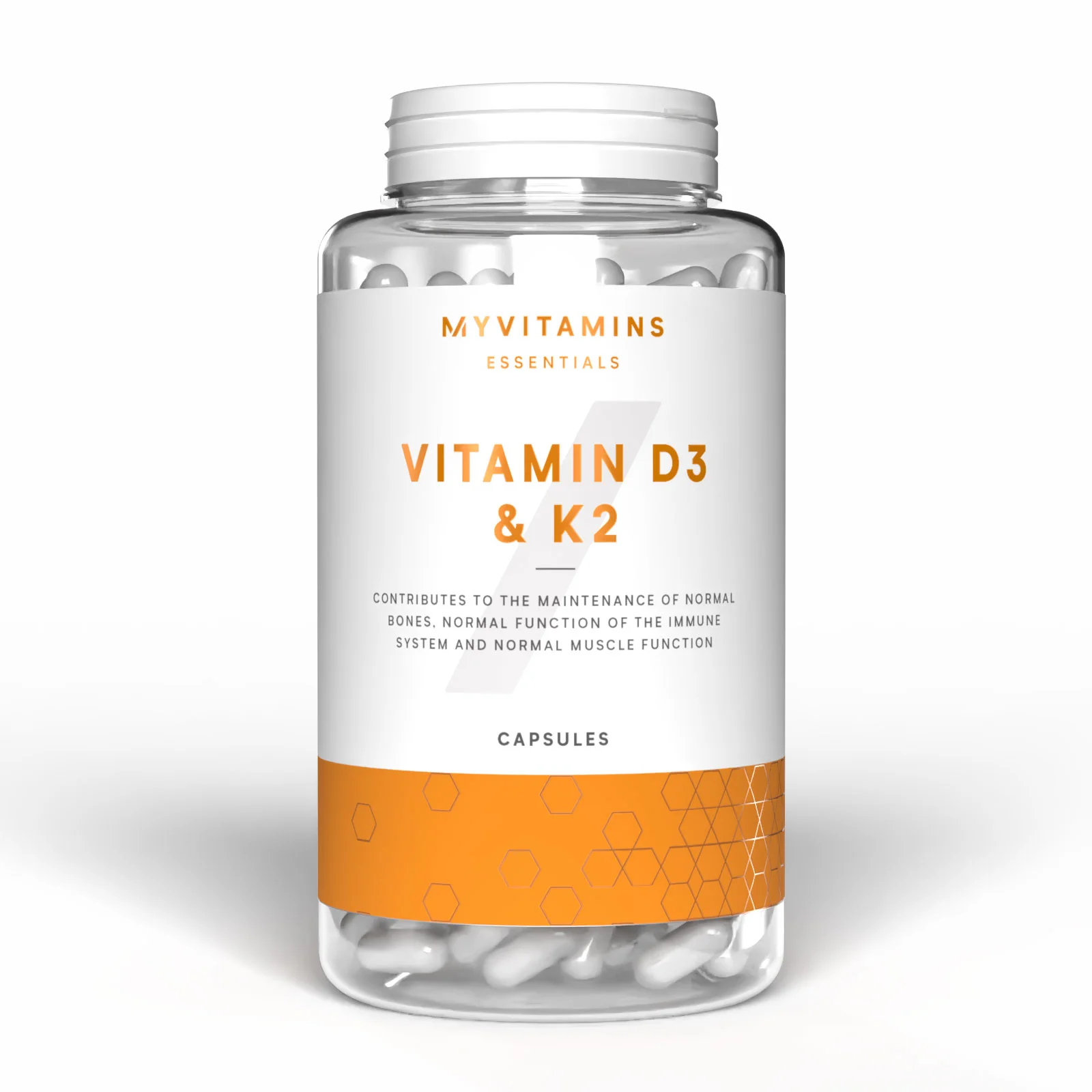 Vitamino D3 ir K2 kapsulės - 90CAPSULES, 90Porcijos vaizdas 1