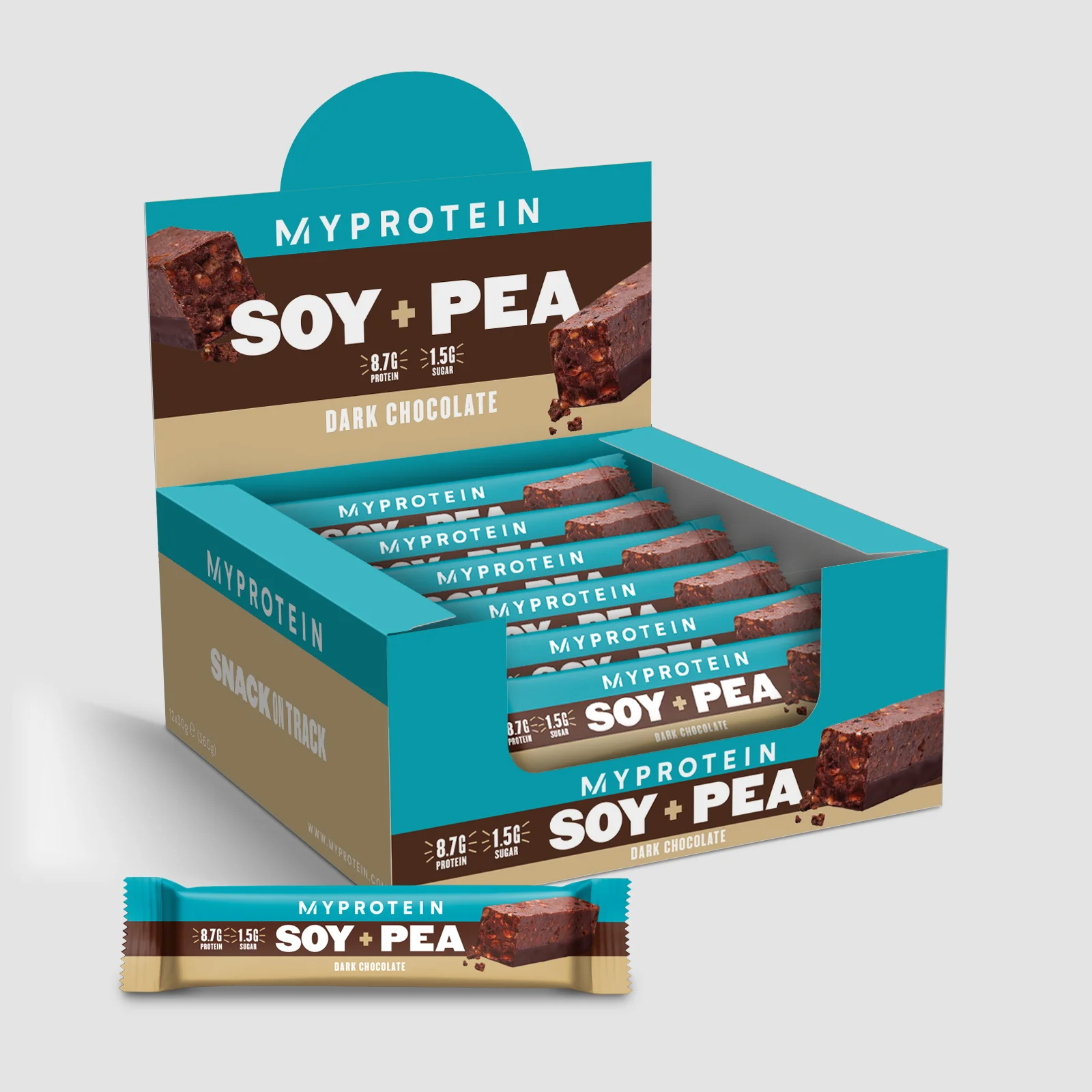 Soy + Pea Bars - Dark Chocolate vaizdas 1