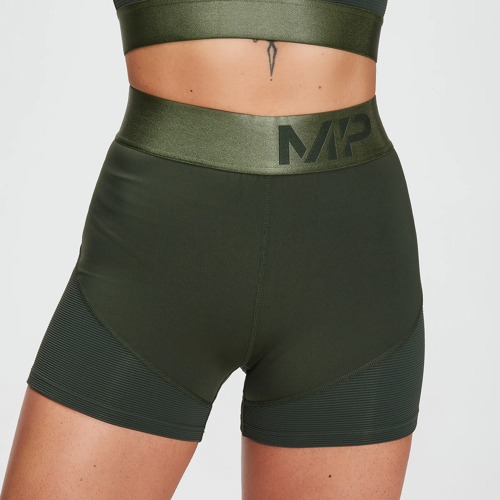 MP Women's Adapt Textured Shorts- Dark Green - XXS vaizdas 1