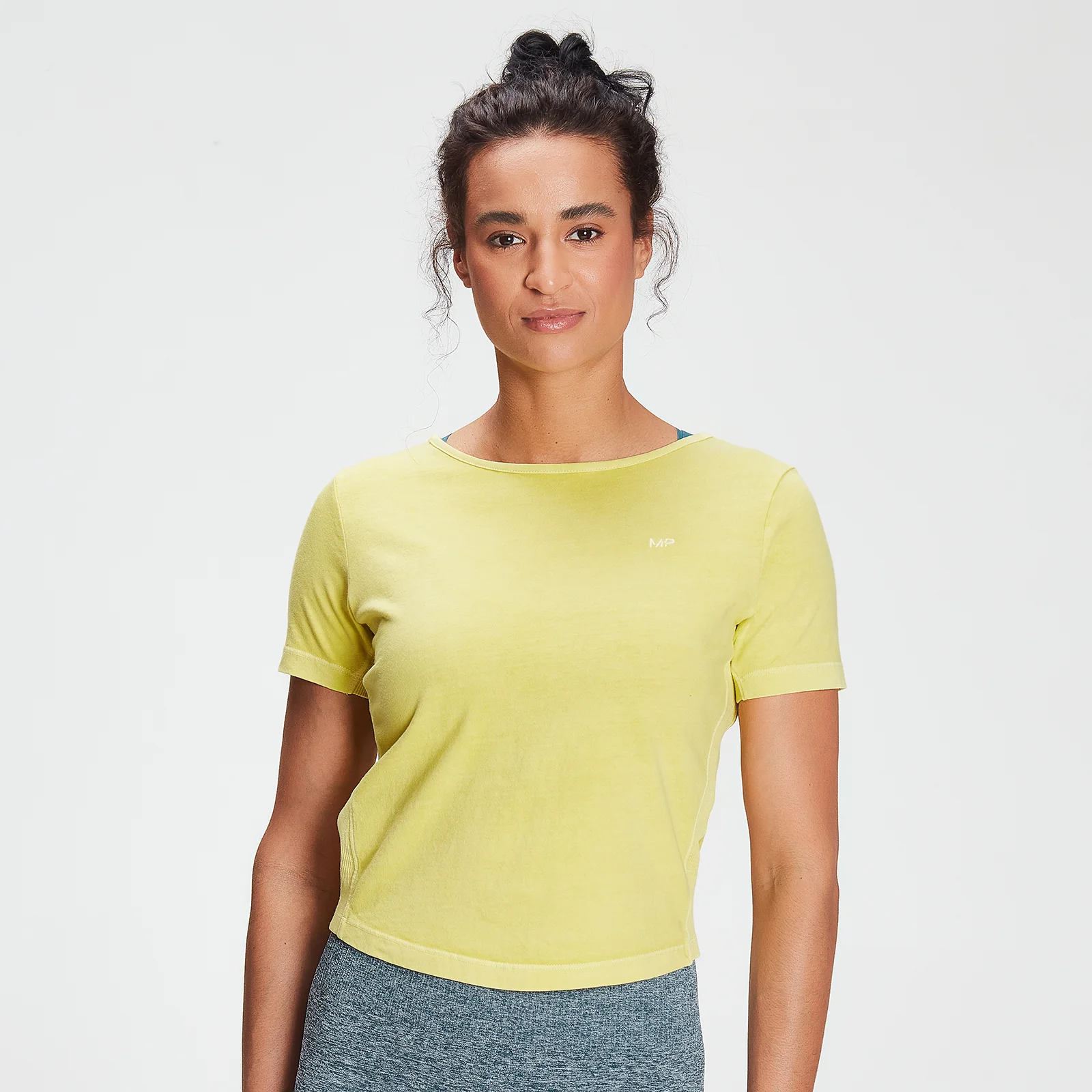 MP Women's Training Washed Tie Back T-shirt - Washed Yellow - XXS vaizdas 1