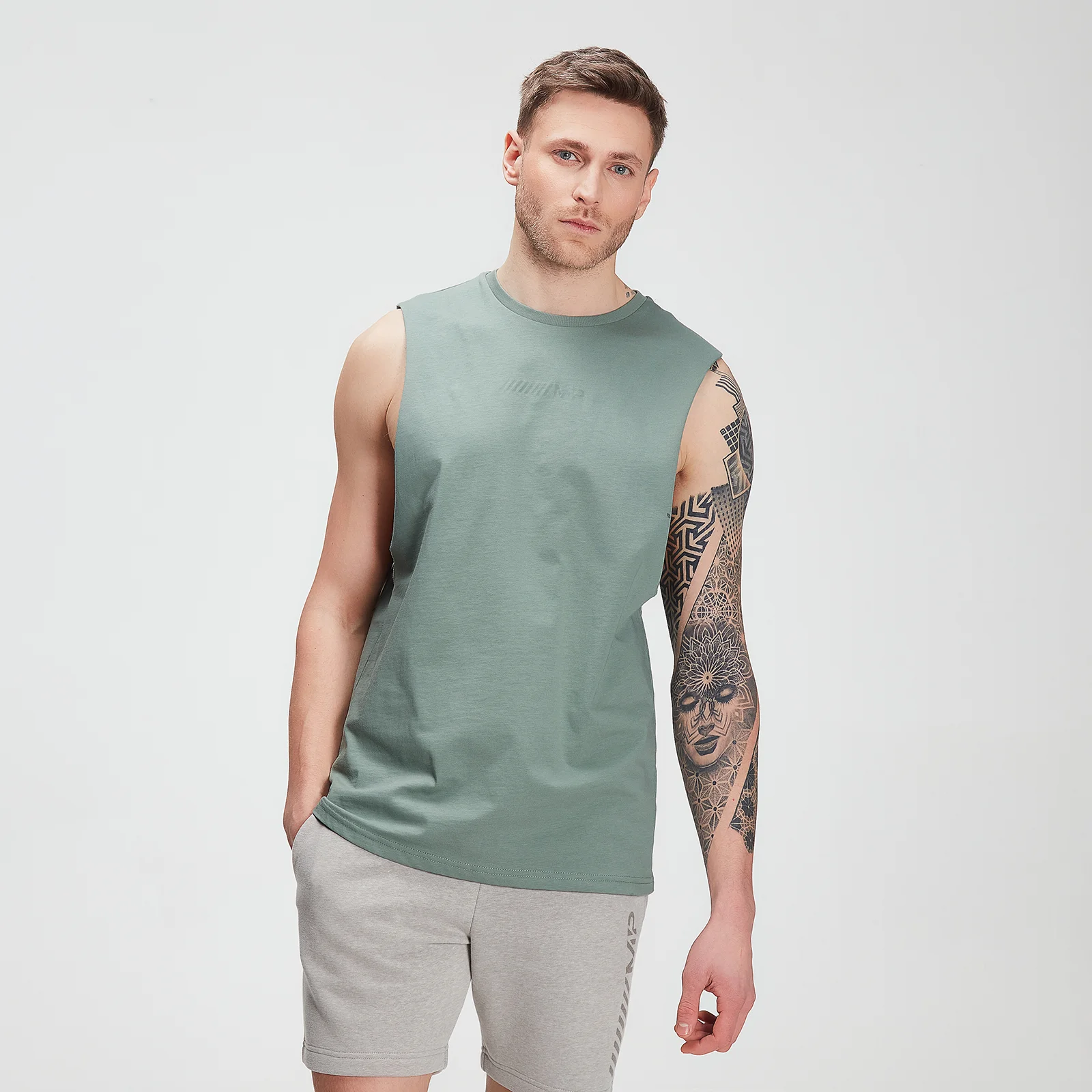 MP Men's Tonal Graphic Tank – Washed Green - XXS vaizdas 1
