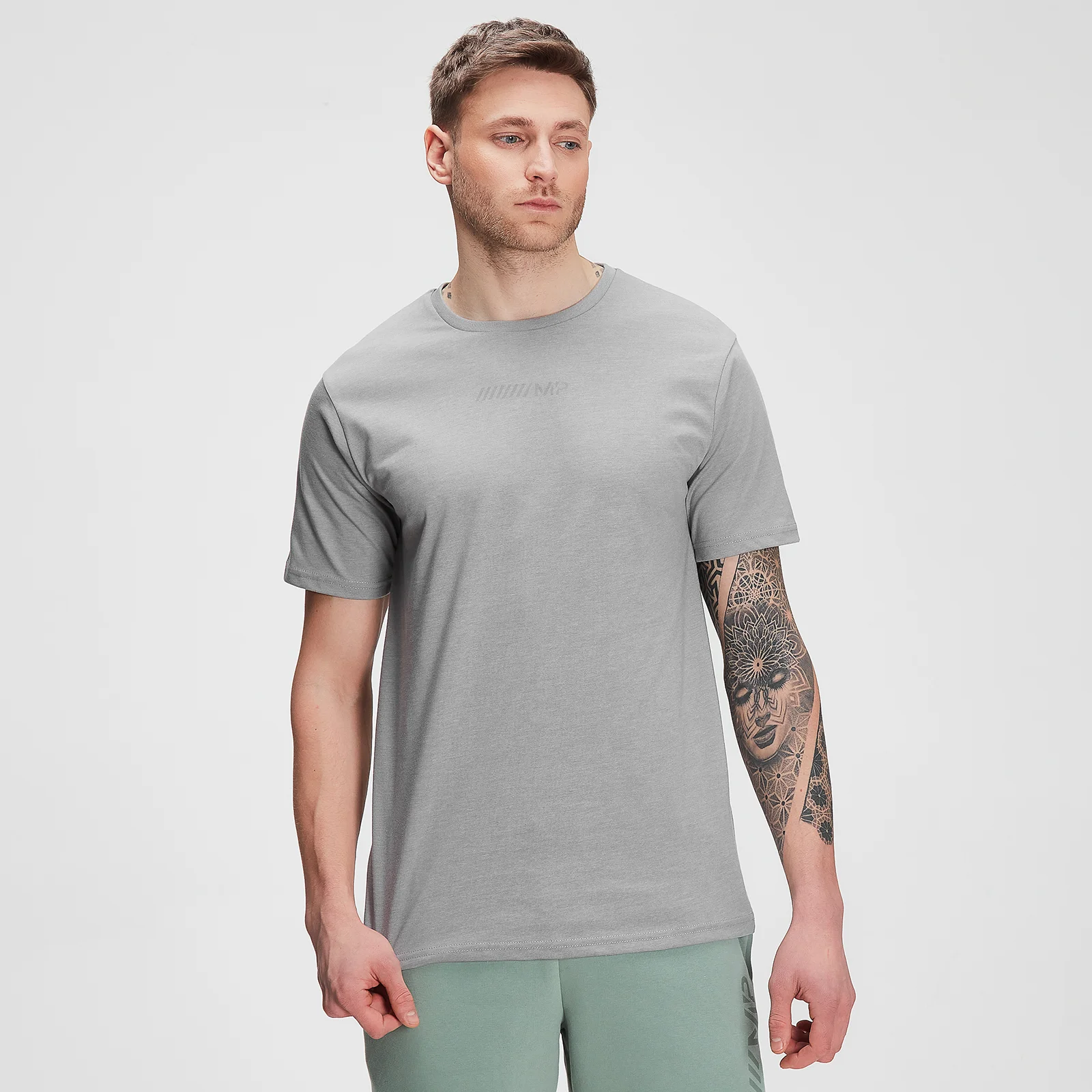 MP Men's Tonal Graphic Short Sleeve T-shirt – Storm Grey Marl - XXS vaizdas 1