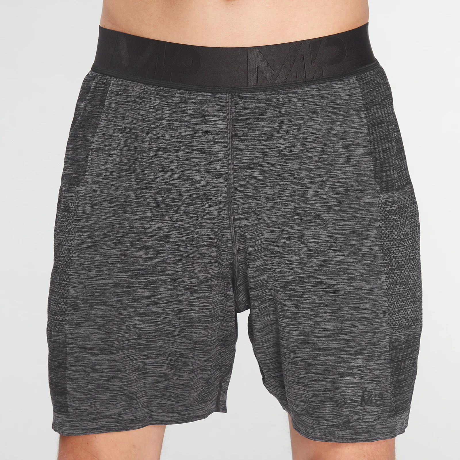 MP Men's Essential Seamless Shorts- Storm Grey Marl - XXS vaizdas 1