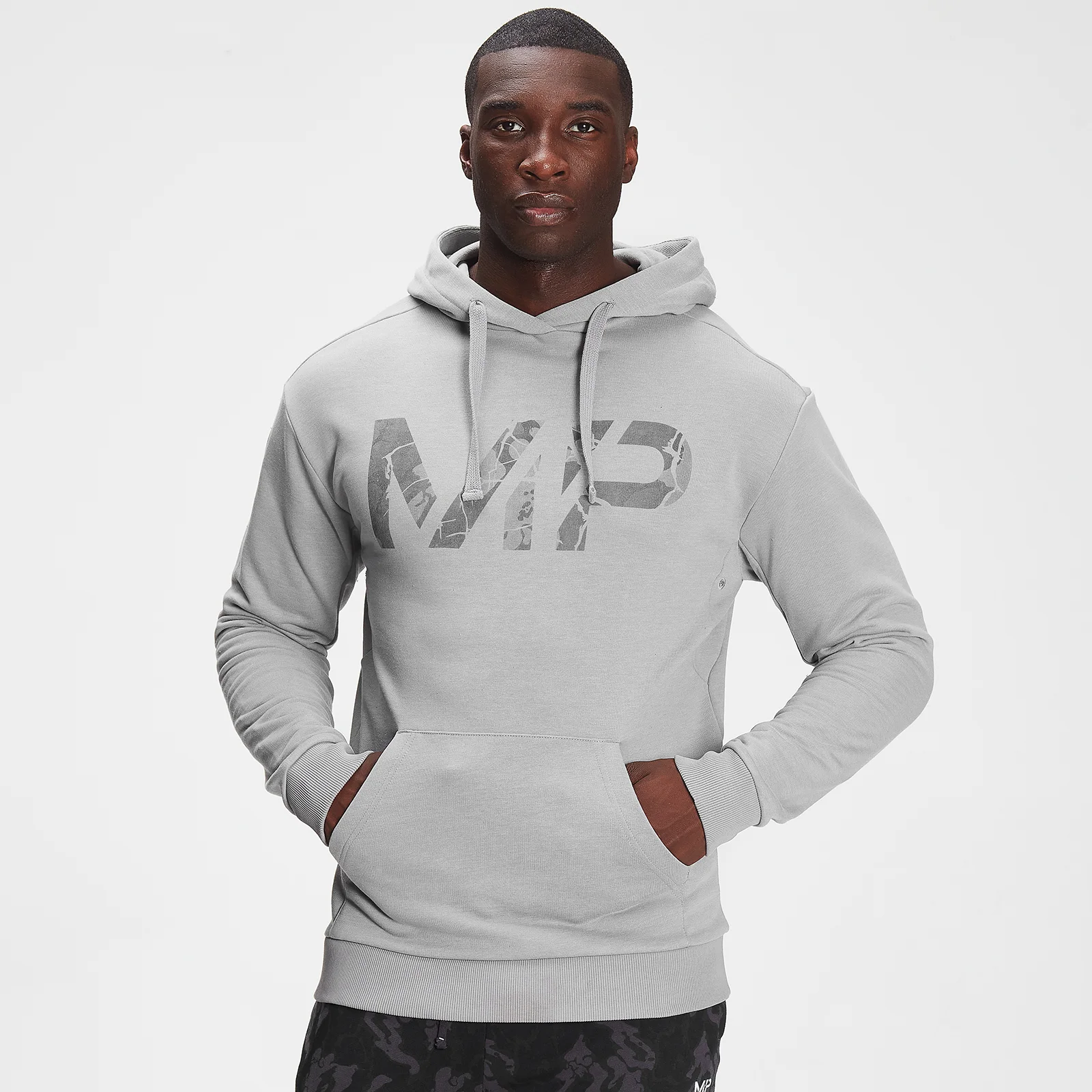 MP Men's Adapt Tonal Camo Hoodie- Storm Grey Marl - XXS vaizdas 1