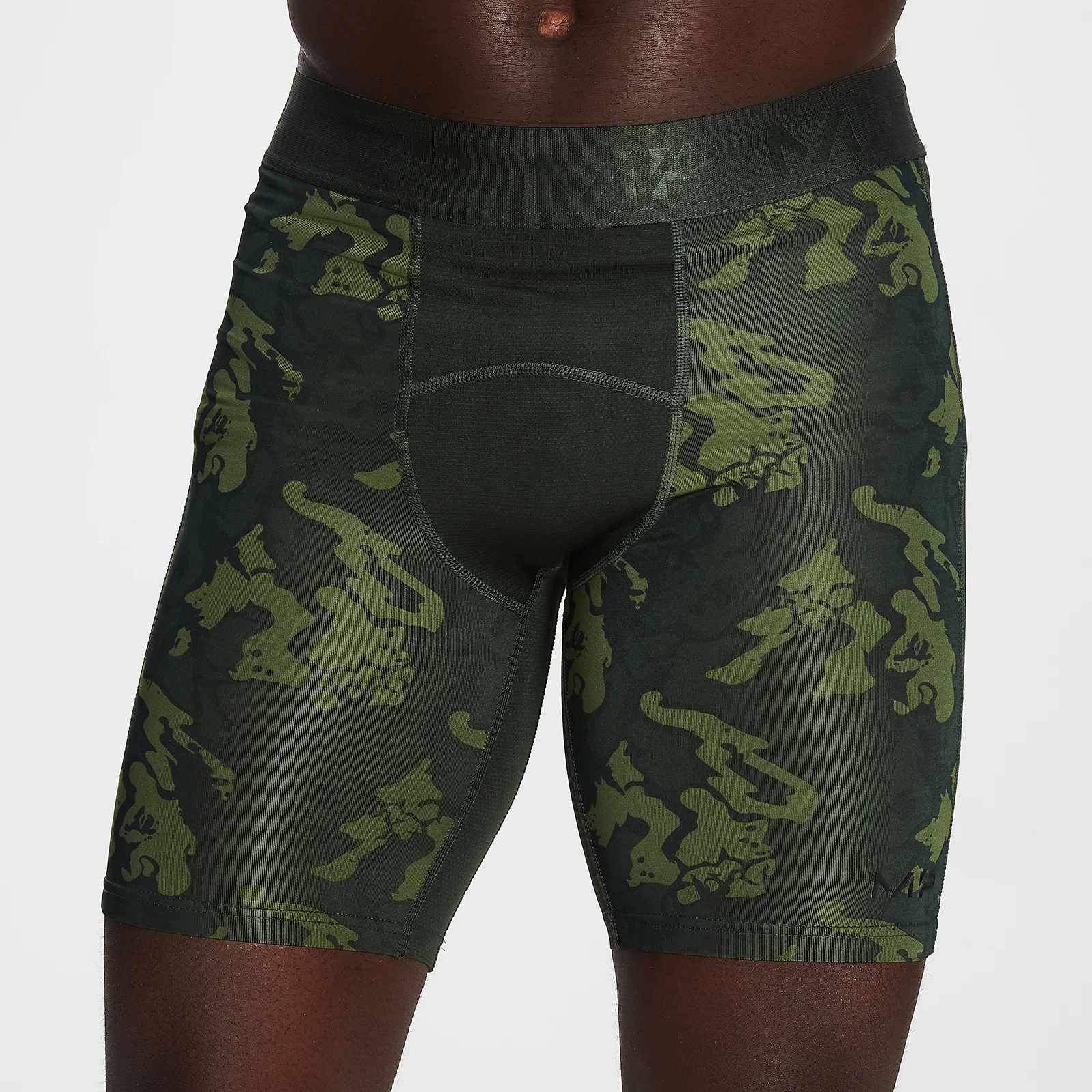 MP Men's Adapt Camo Base Layer Shorts- Green Camo - XXS vaizdas 1