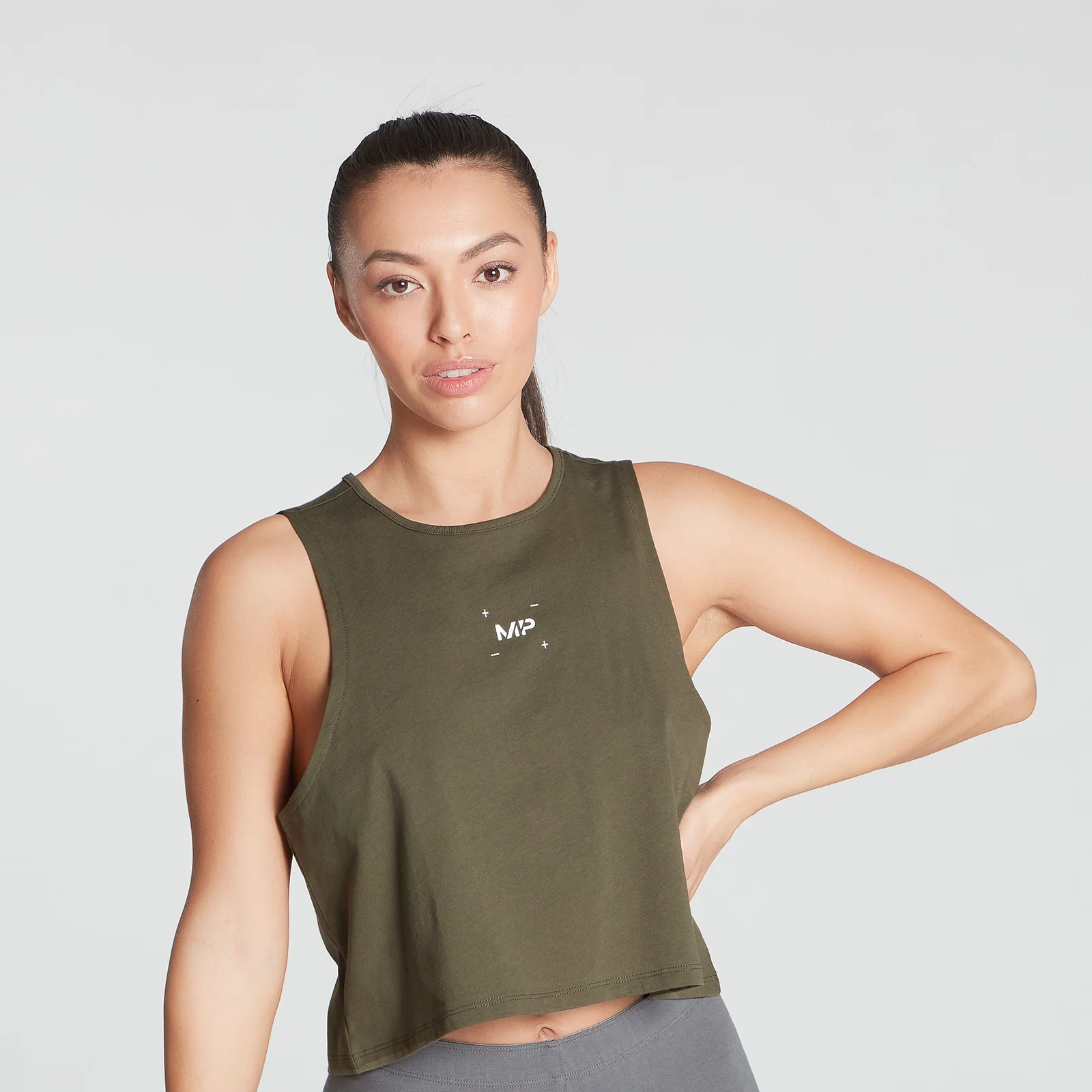 MP Women's Central Graphic Reach Vest - Dark Olive - XXS vaizdas 1