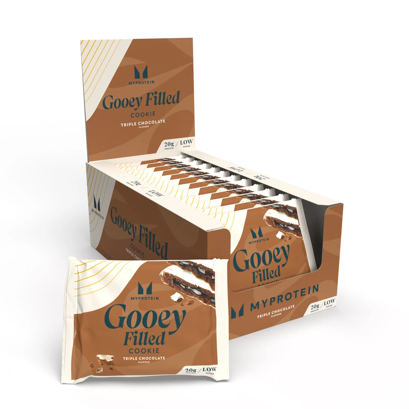 Baltyminis sausainis „Baked Protein Cookie“ - 12 x 75g - Triple Chocolate (Gooey Filled) vaizdas 1