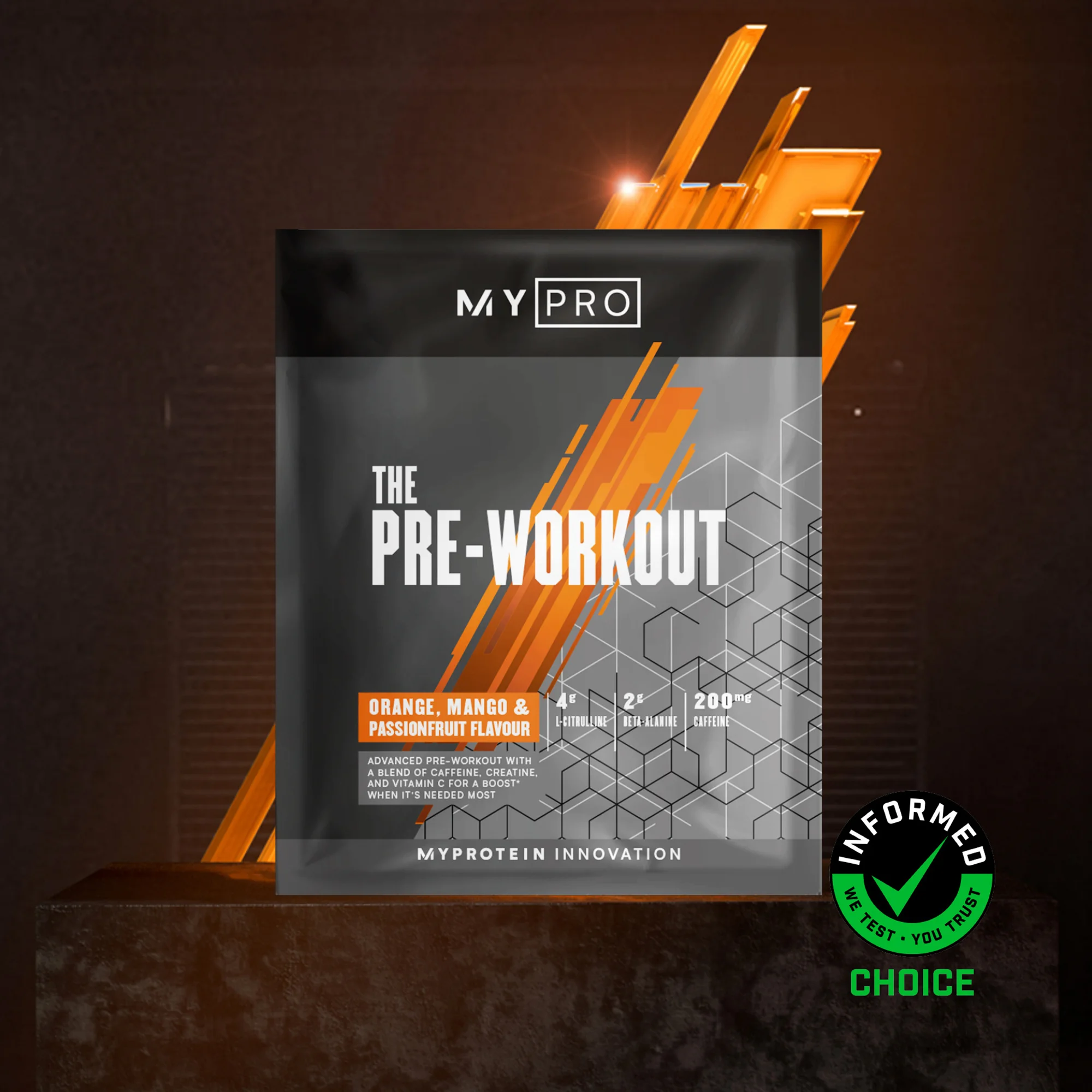 THE Pre-Workout (Sample) - 14g - Apelsinų, mango ir pasiflorų vaizdas 1