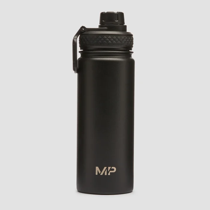 MP vidutinio dydžio metalinis vandens butelis – Juoda – 500 ml