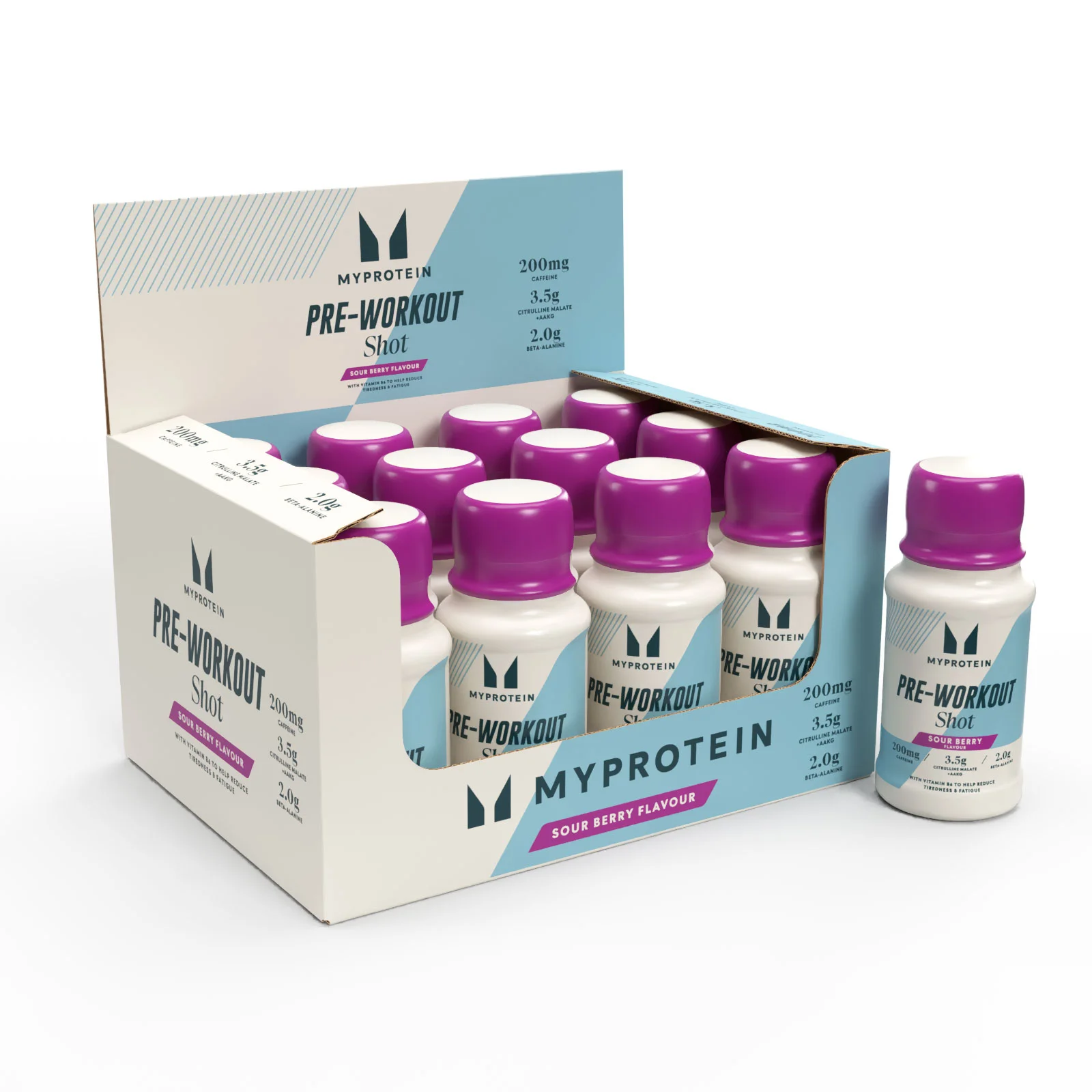 „Pre-Workout Shot“ buteliukas prieš treniruotę - Sour Berry vaizdas 1