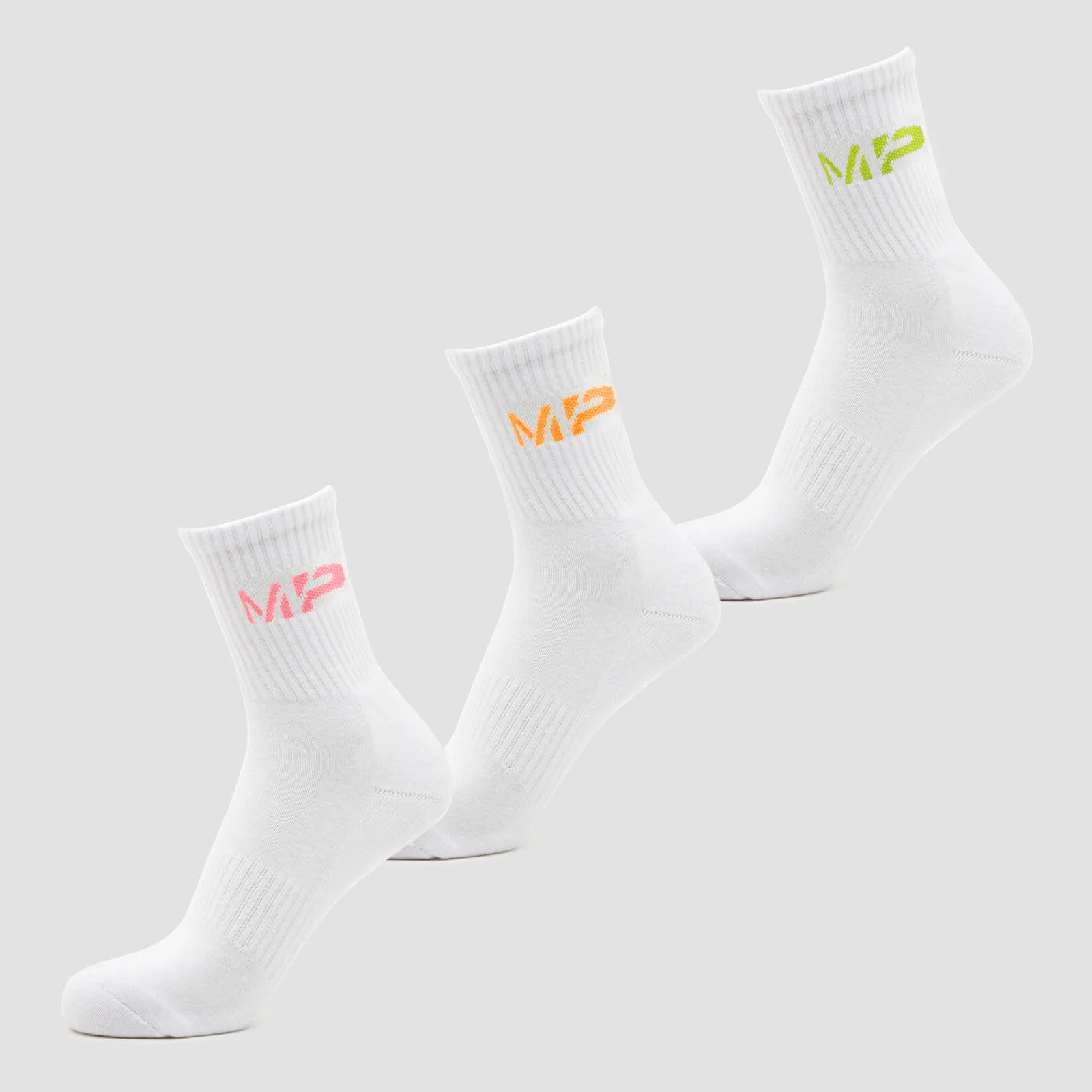 MP Men's Neon MP Logo Crew Socks (3 Pack) Orange/Lime/Rose - UK 6-8 vaizdas 1