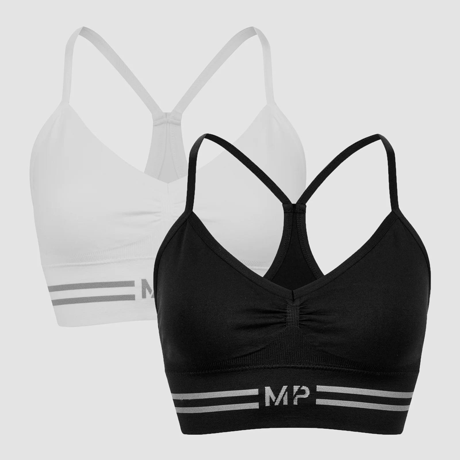 MP Women's Seamless Bralette - Black/White (2 Pack) - XXS vaizdas 1