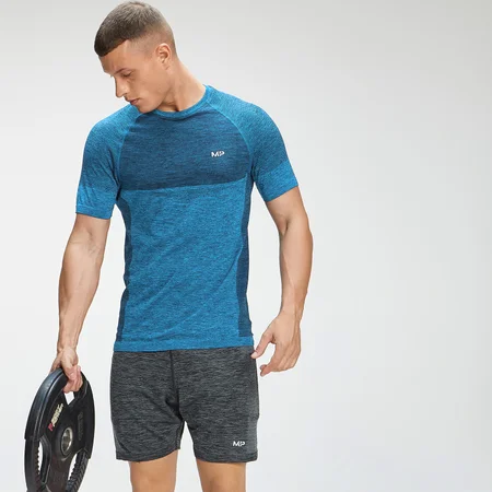 Vyriški marškinėliai trumpomis rankovėmis "Essential Seamless" - Bright Blue Marl