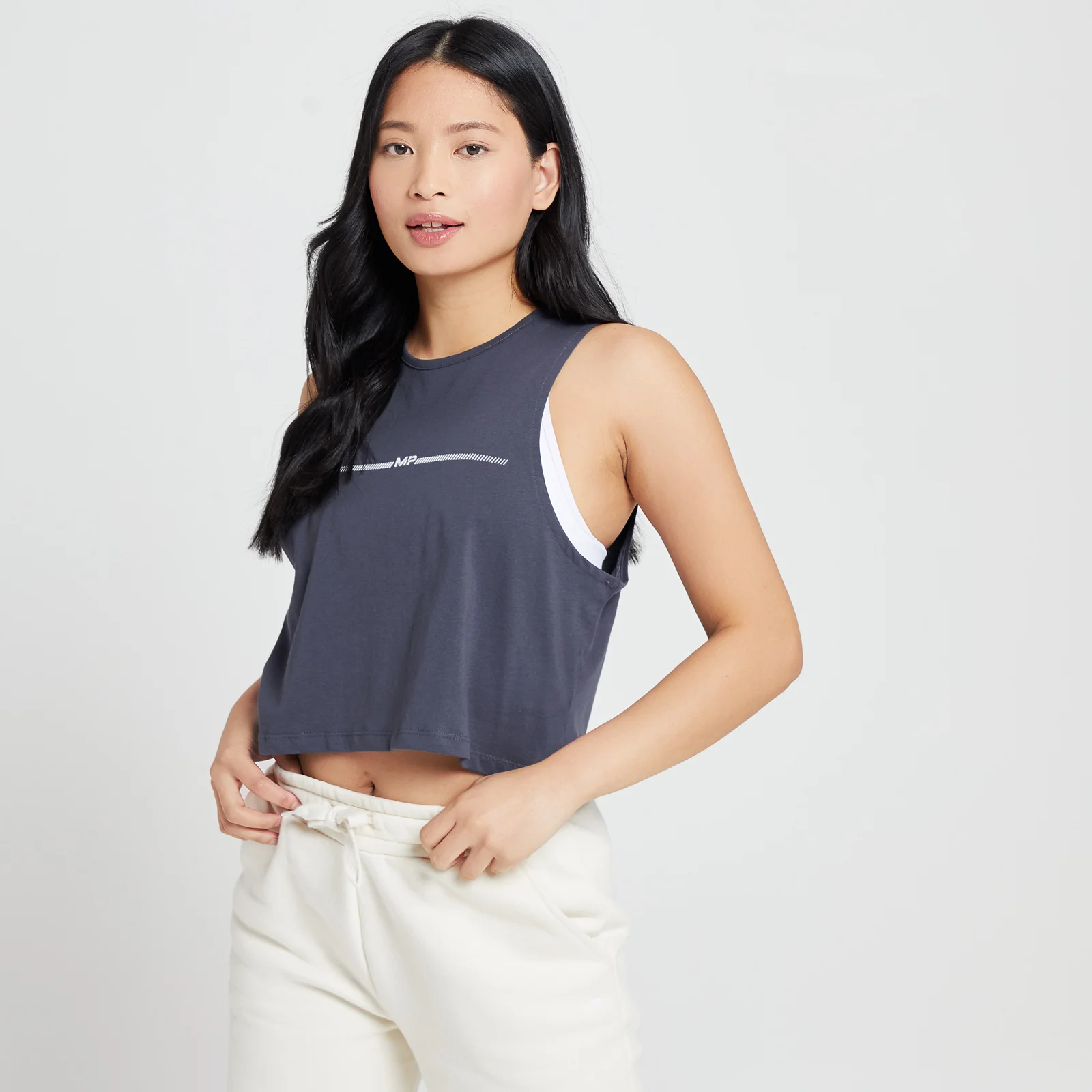 MP moteriški „Mini Mark Graphic Reach“ marškinėliai – Grafito - XXS vaizdas 1