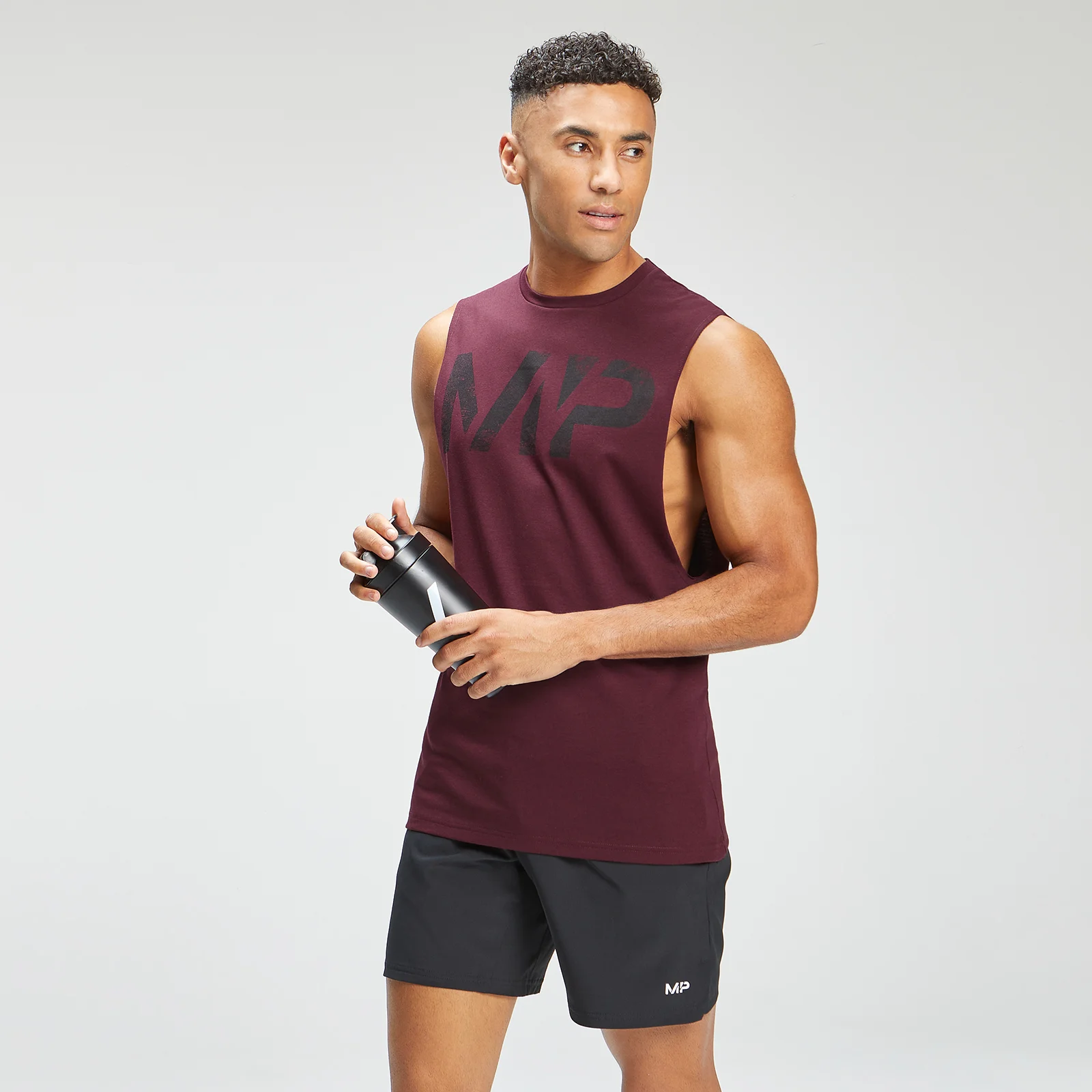 MP Men's Adapt Grit Graphic Drop Armhole Tank - Merlot Marl - XXS vaizdas 1