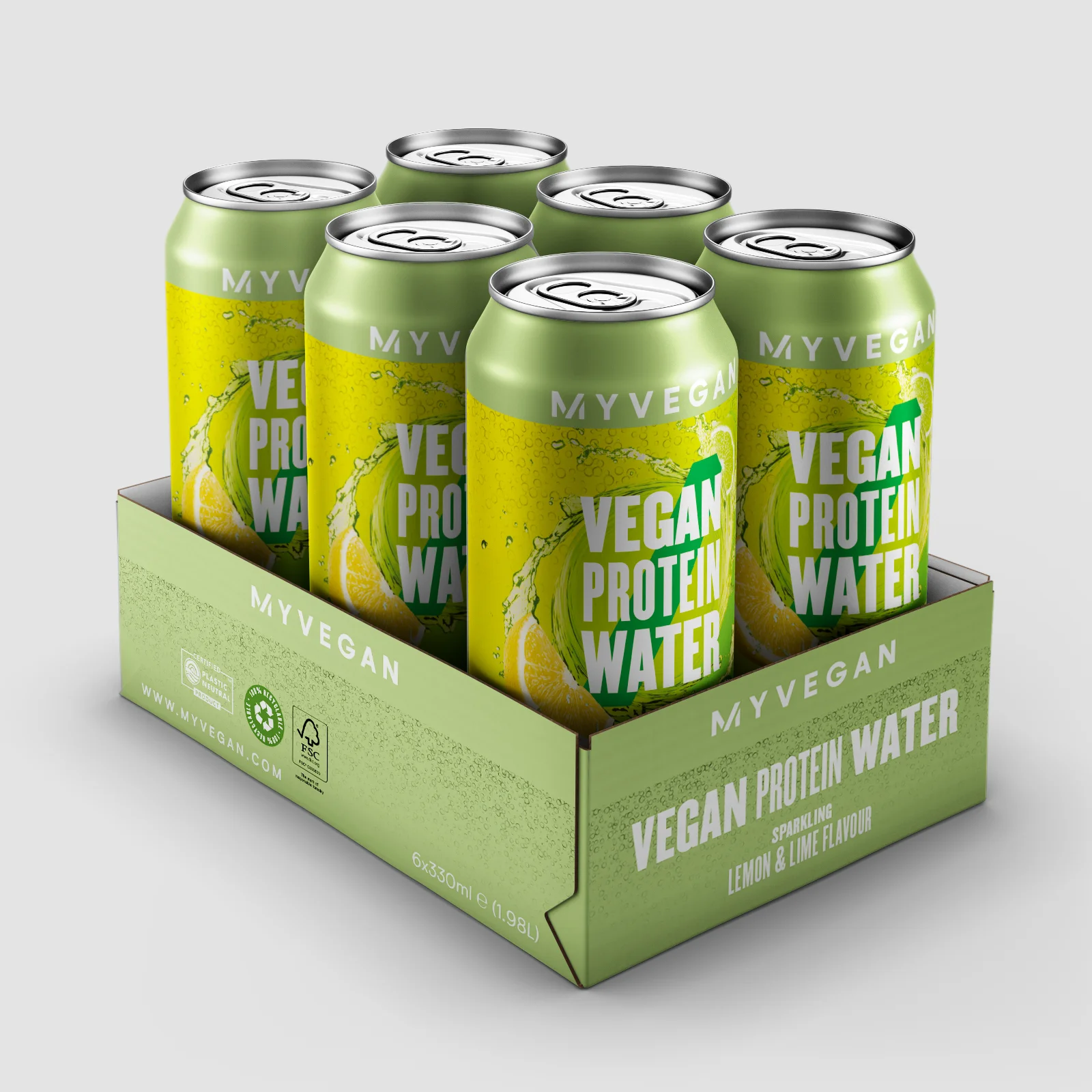 Veganiškas putojantis baltymų vanduo - Lemon Lime vaizdas 1