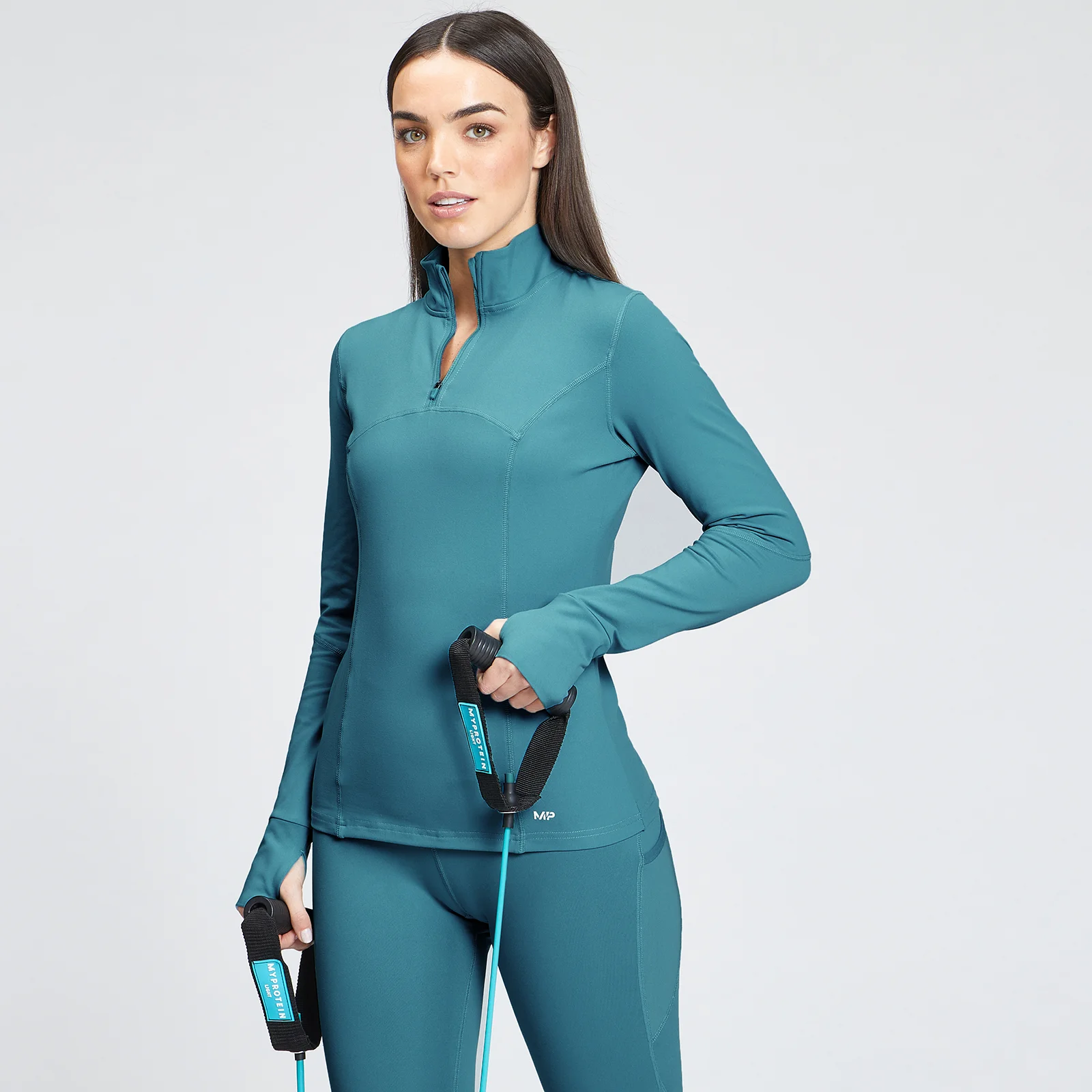 MP Moteriška viršutinė dalis su užtrauktuku "Power 1/4 Zip Top" - Ocean Blue - XXS vaizdas 1