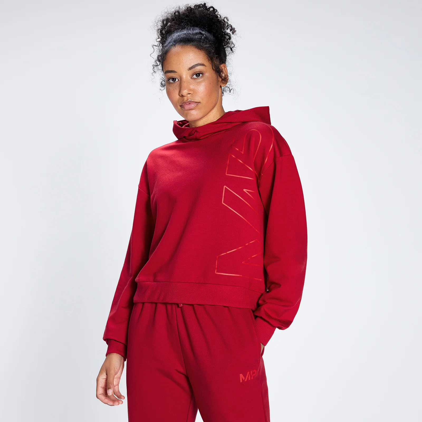 MP Women's Engage Bold Graphic Hoodie - Wine/Danger - XXS vaizdas 1