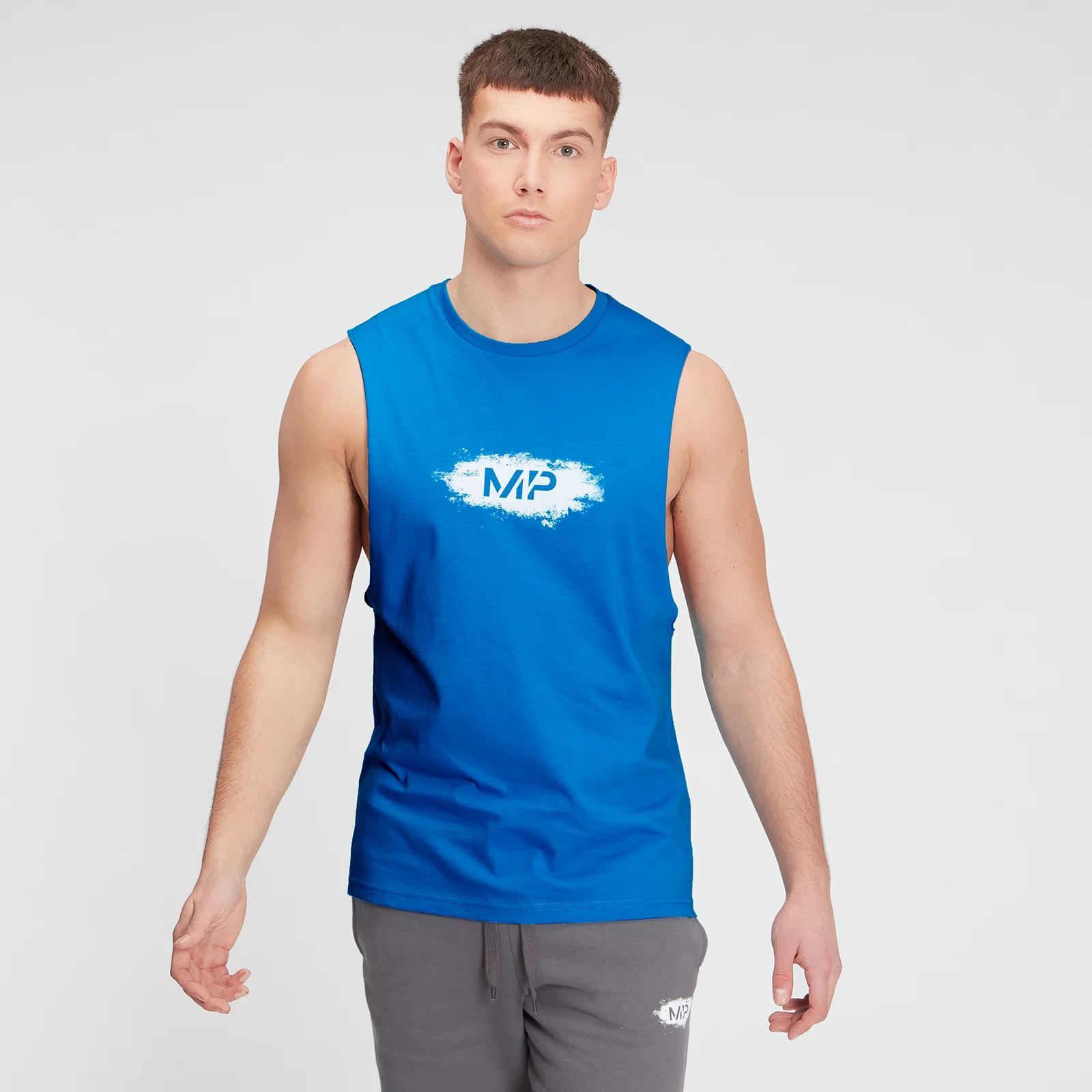 MP Men's Chalk Graphic Tank Top - Aqua - XXS vaizdas 1