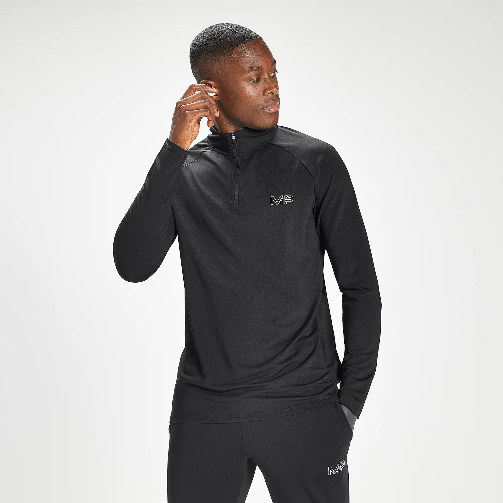 MP vyriški „Infinity Mark Graphic“ treniruočių marškinėliai su 1/4 užtrauktuku- Juoda - XXS vaizdas 1