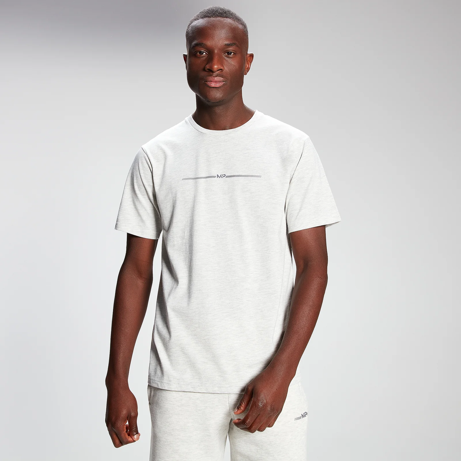 MP Men's Mini Mark Graphic Short Sleeve T-Shirt - Light Grey Marl - XXS vaizdas 1