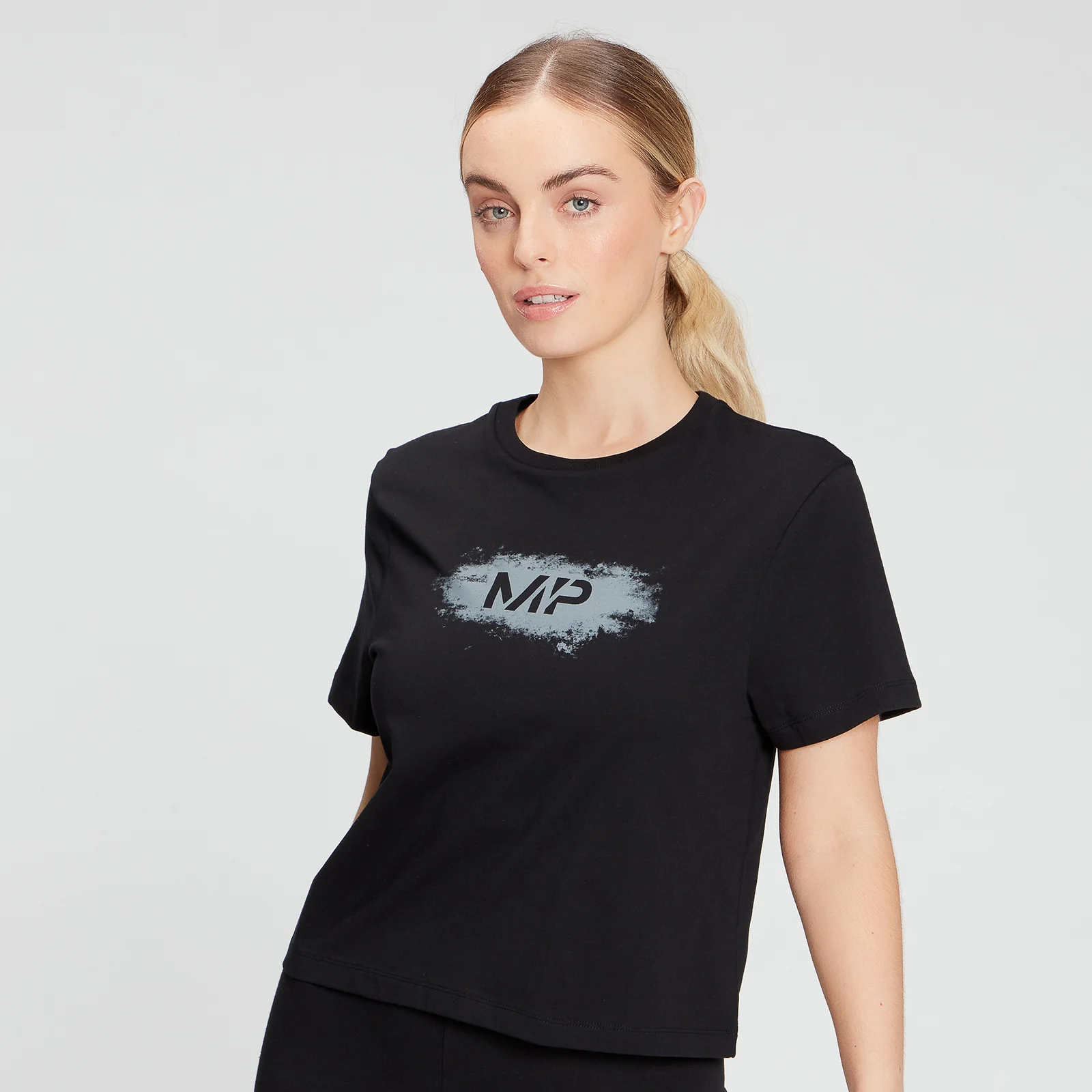 MP Women's Chalk Graphic Crop T-Shirt - Black - XXS vaizdas 1