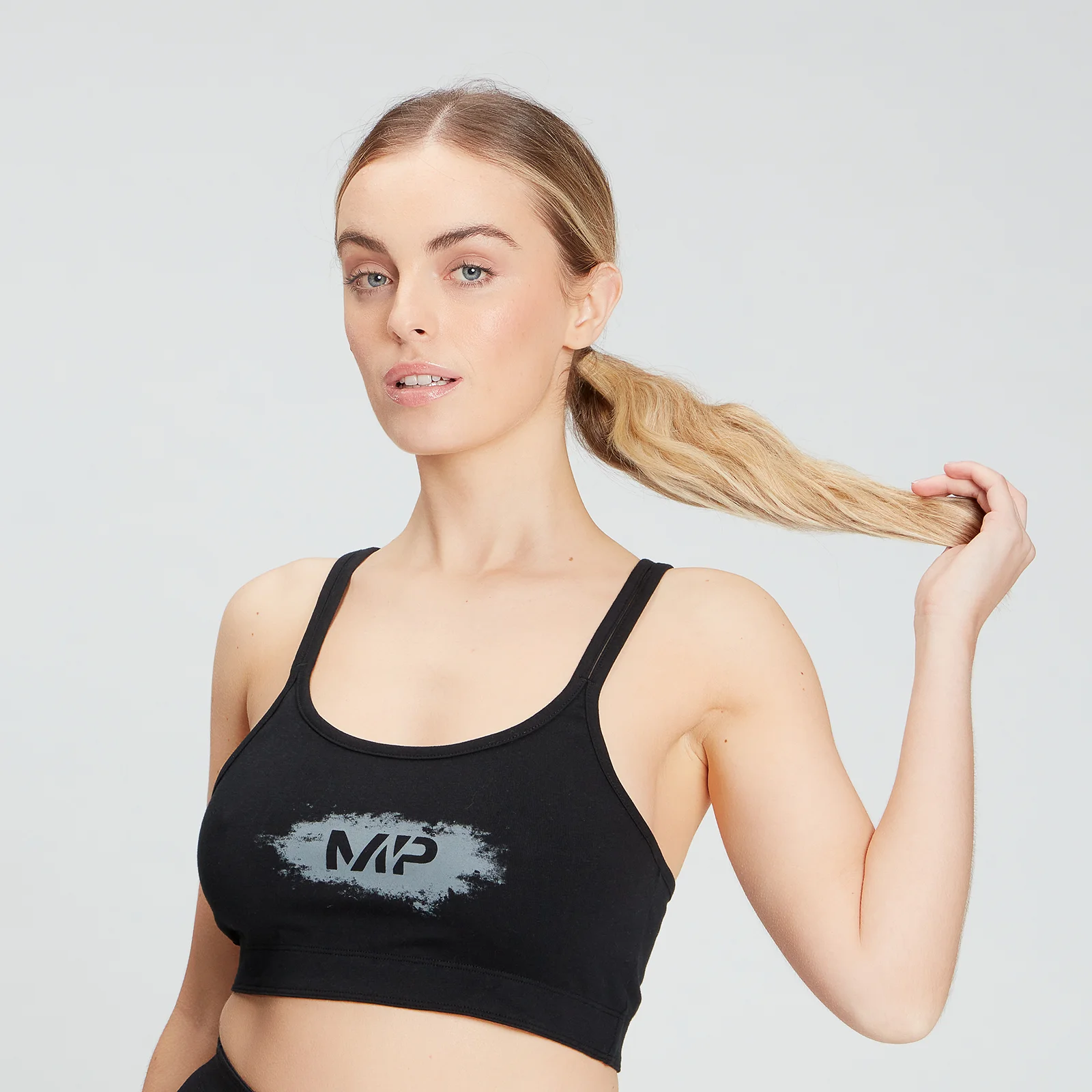 MP Women's Chalk Graphic Sports Bra - Black - XS vaizdas 1
