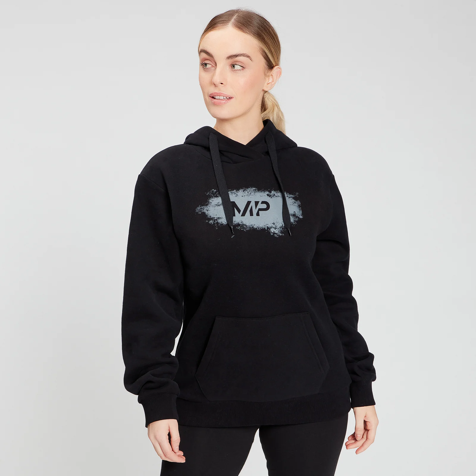 MP Women's Chalk Graphic Hoodie - Black - XXS vaizdas 1