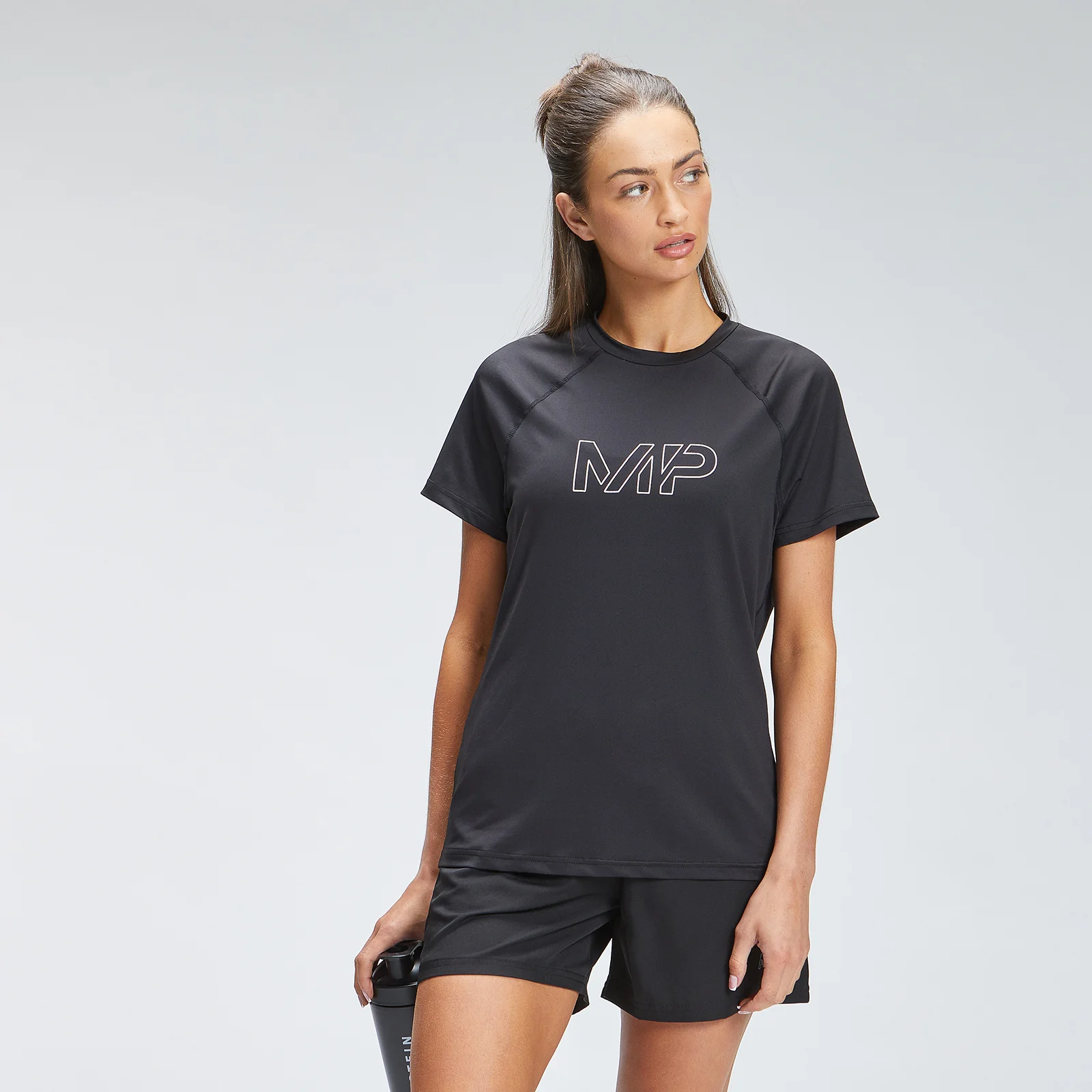 MP Women's Repeat Mark Graphic Training T-Shirt - Black - XXS vaizdas 1