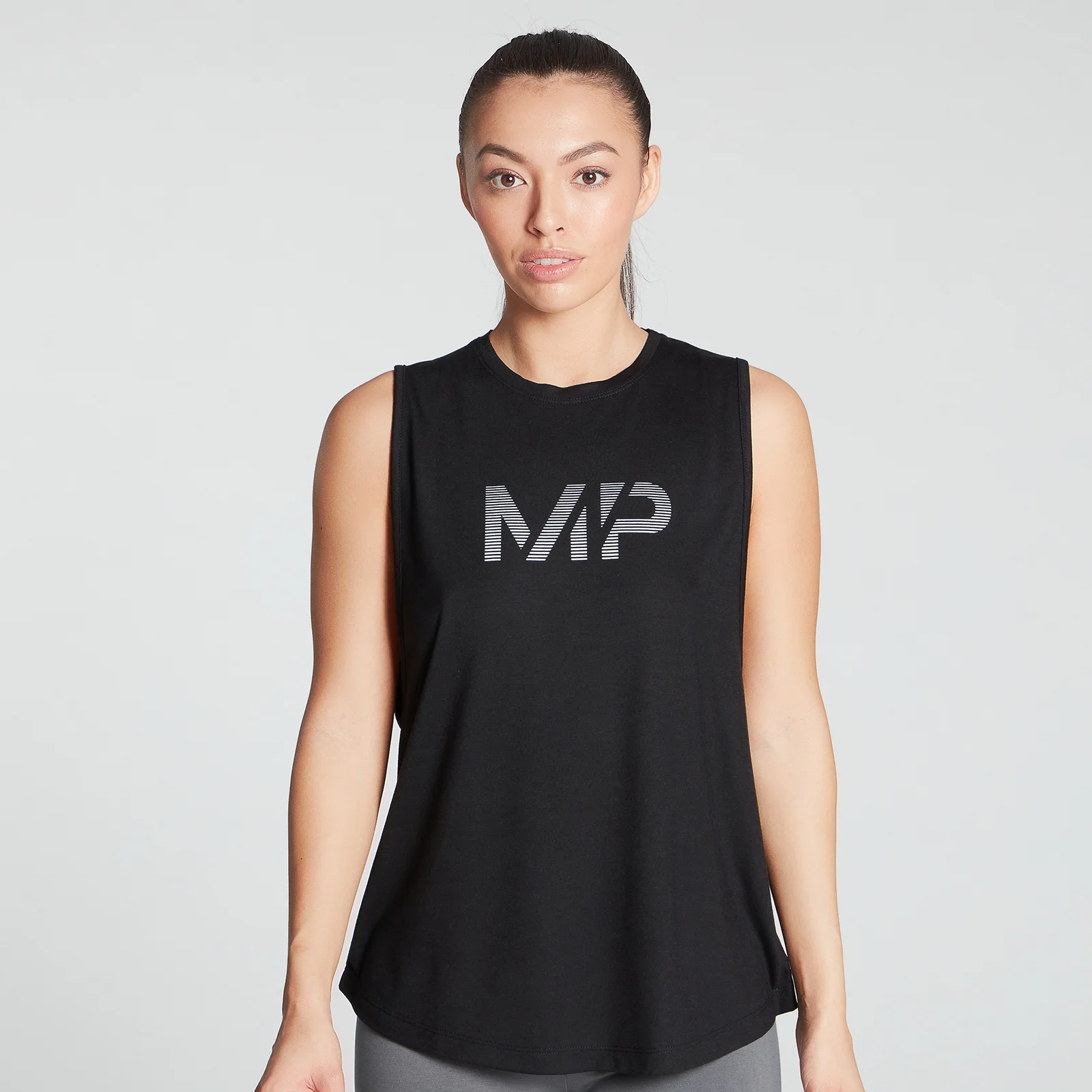 MP Women's Gradient Line Graphic Drop Armhole Vest - Black - XXS vaizdas 1