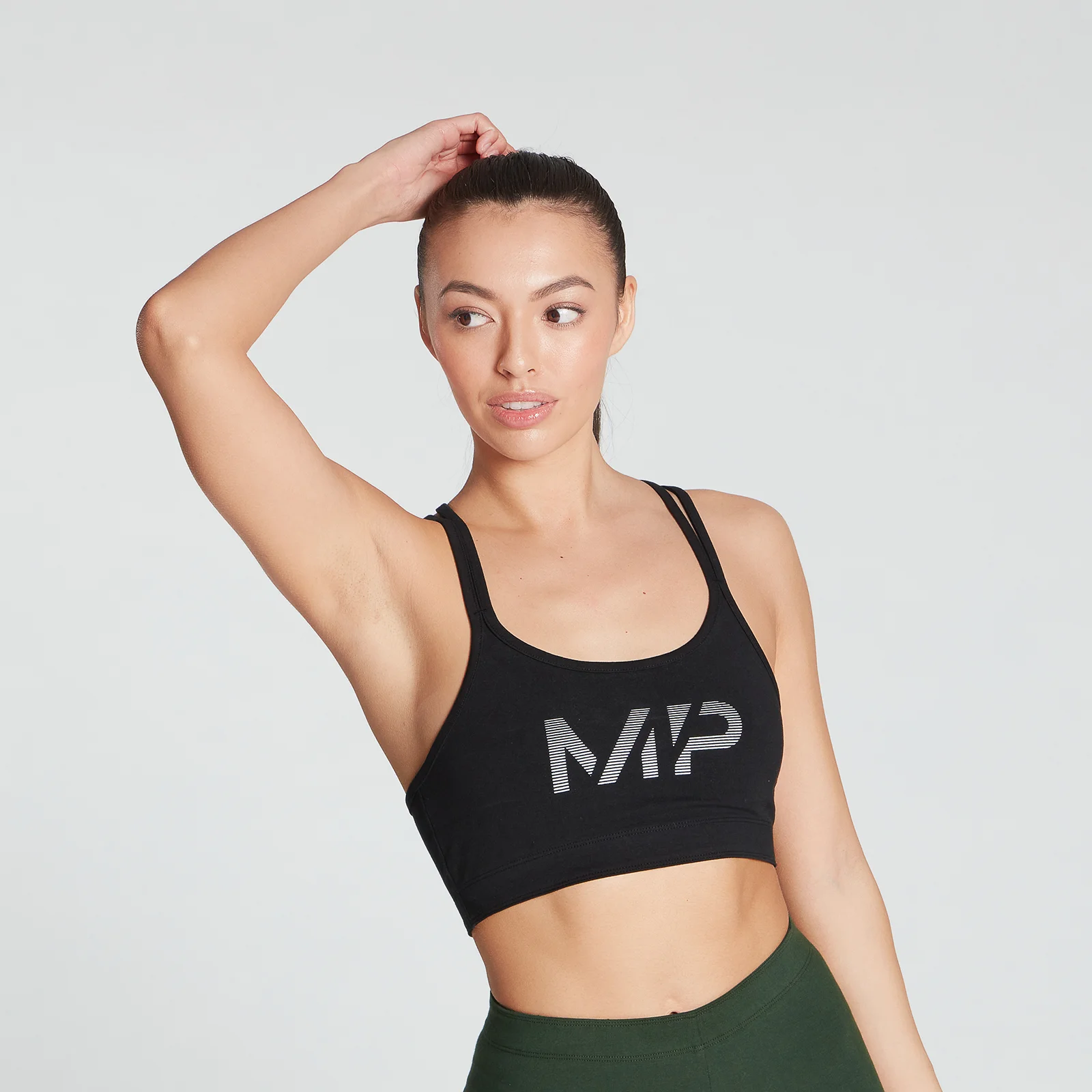 MP Women's Gradient Line Graphic Sports Bra - Black - XXS vaizdas 1