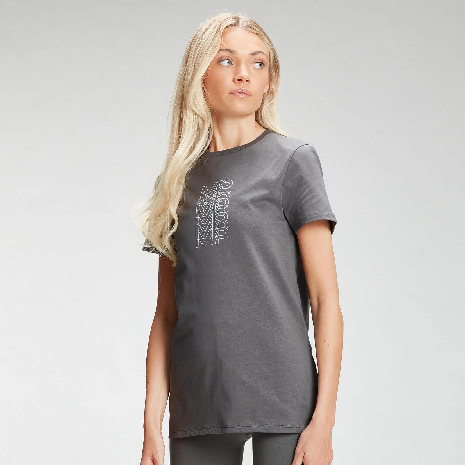 MP moteriški „Repeat MP“ marškinėliai – Carbon - XXS vaizdas 1