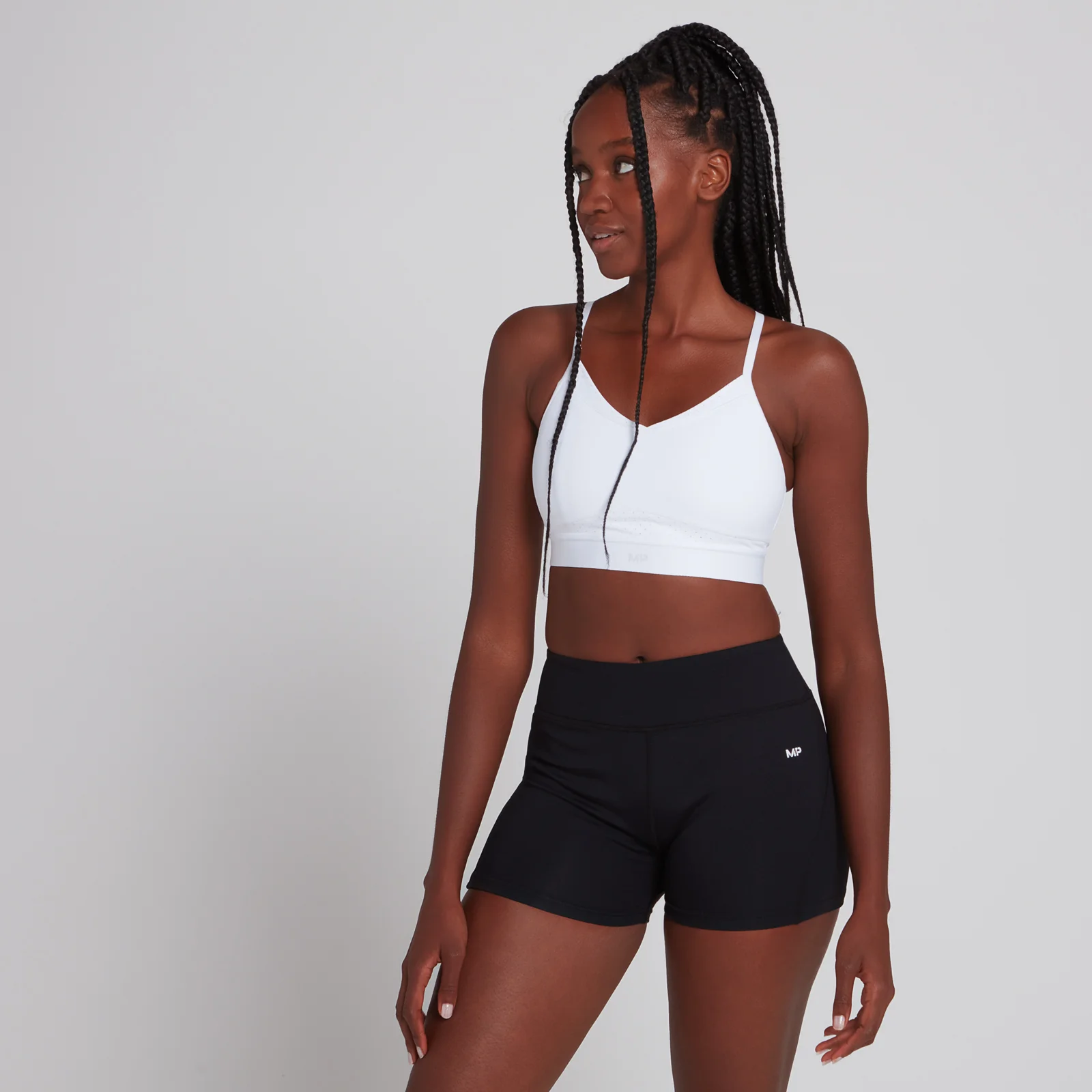 MP Women's Power Ultra Strappy Sports Bra - White - XXS vaizdas 1