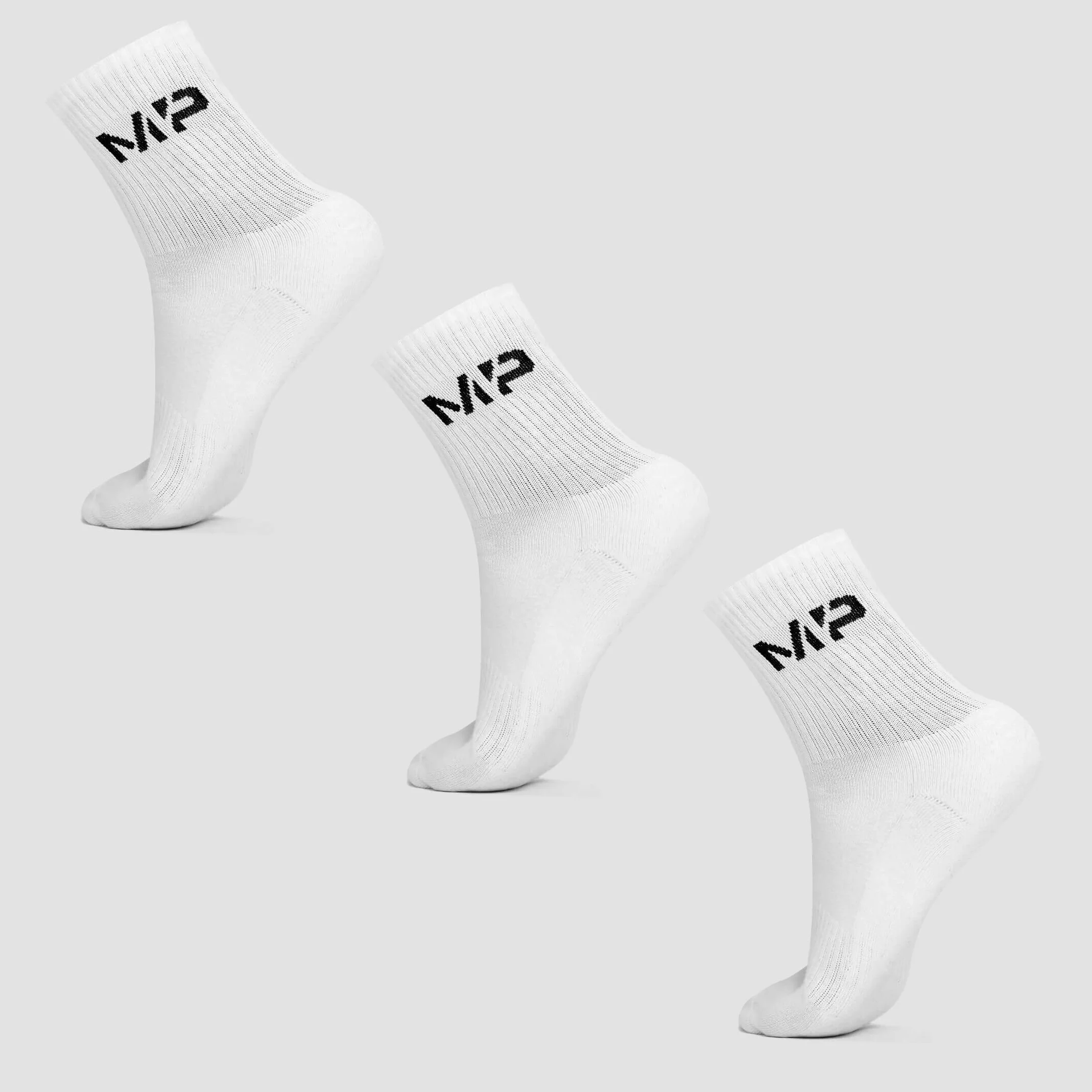 MP Men's Crew Socks (3 Pack) - White - UK 6-8 vaizdas 1