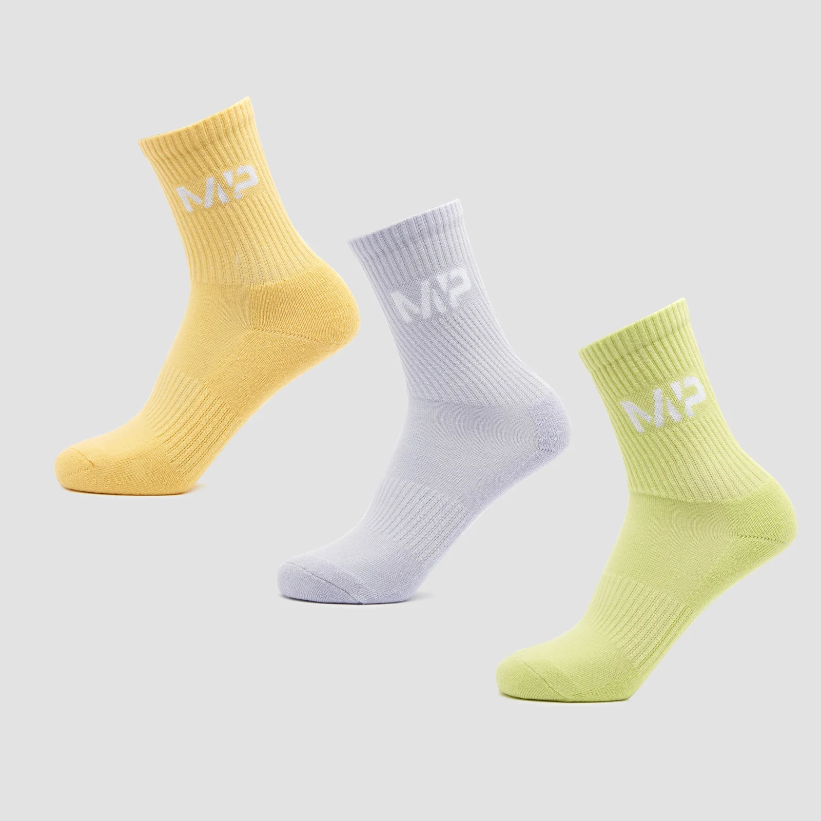 MP Women's Neon Brights Crew Socks (3 Pack) Butterfly/Banana/Lavender - UK 3-6 vaizdas 1