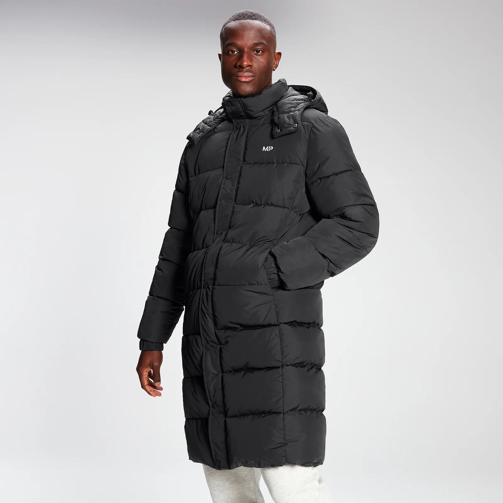 MP Men's Long Puffer Jacket - Black - XXS vaizdas 1