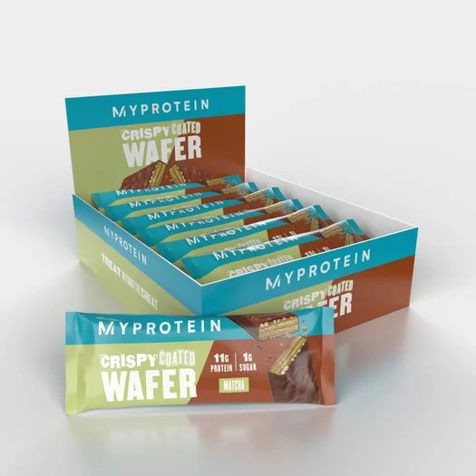 Traškus aplietas vaflis - 12x40g - Matcha