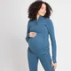 MP moteriški „Power Maternity“ marškinėliai su 1/4 užtrauktuku – Dust Blue