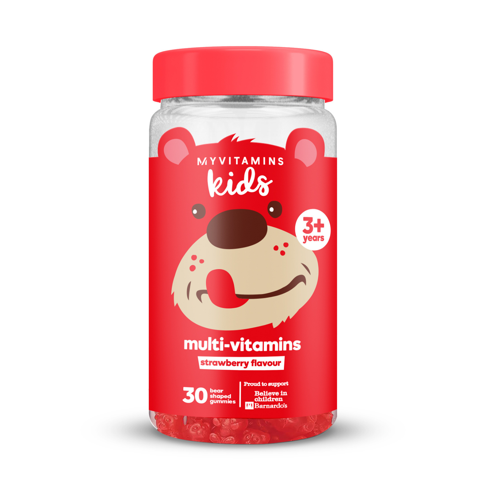 Multivitaminų guminukai vaikams - 30gummies - Braškių vaizdas 1